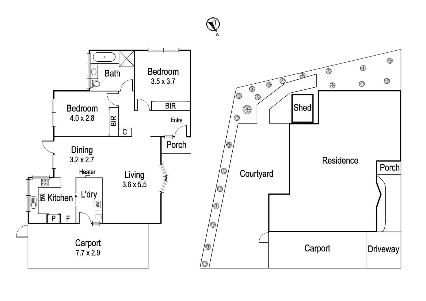Floorplan of Homely unit listing, 2/36 Thornton Street, Macleod VIC 3085