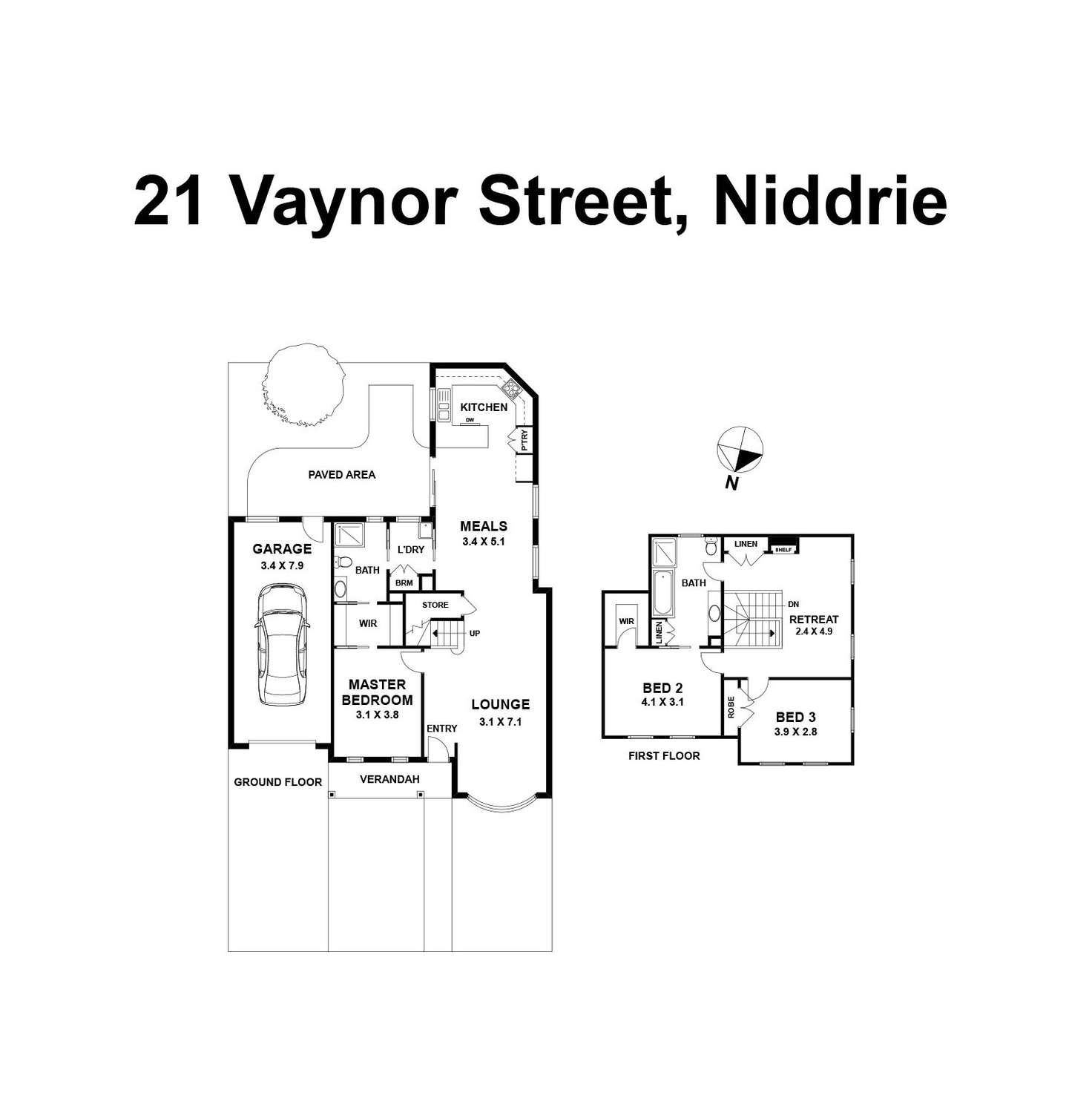 Floorplan of Homely townhouse listing, 21 Vaynor  Street, Niddrie VIC 3042
