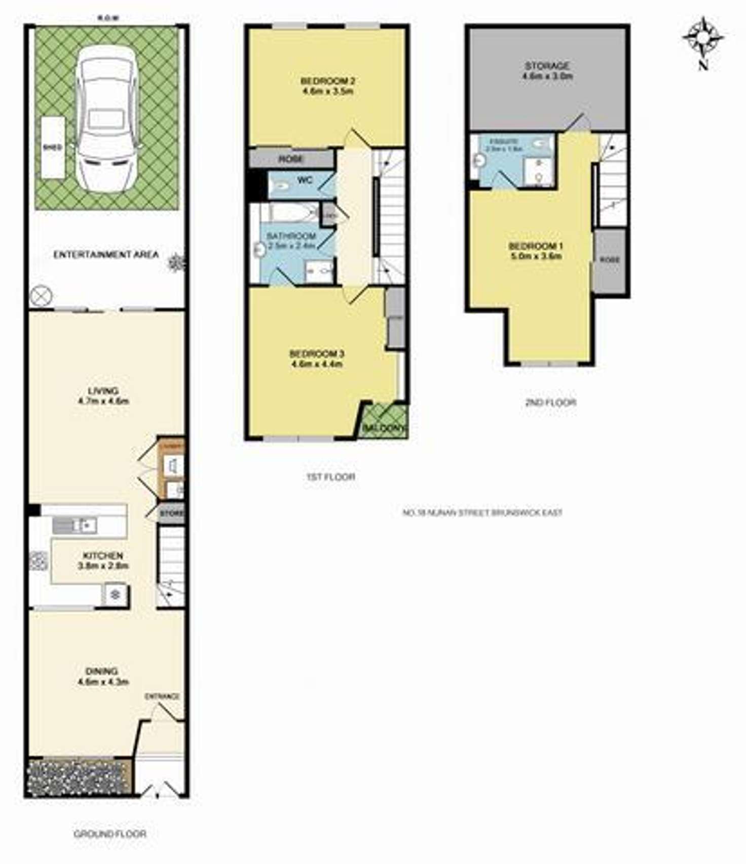 Floorplan of Homely townhouse listing, 18 Nunan Street, Brunswick East VIC 3057