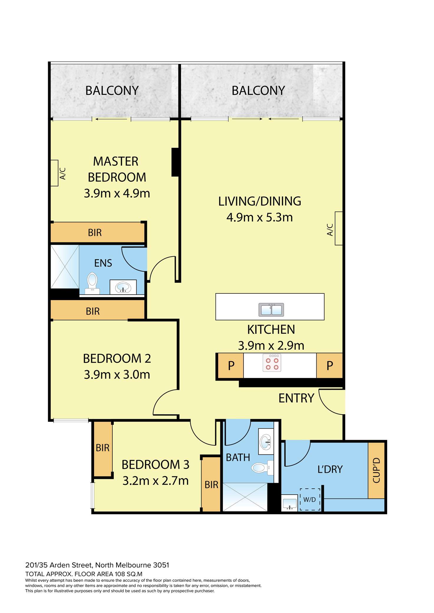 Floorplan of Homely apartment listing, 201/33-35 Arden Street, North Melbourne VIC 3051