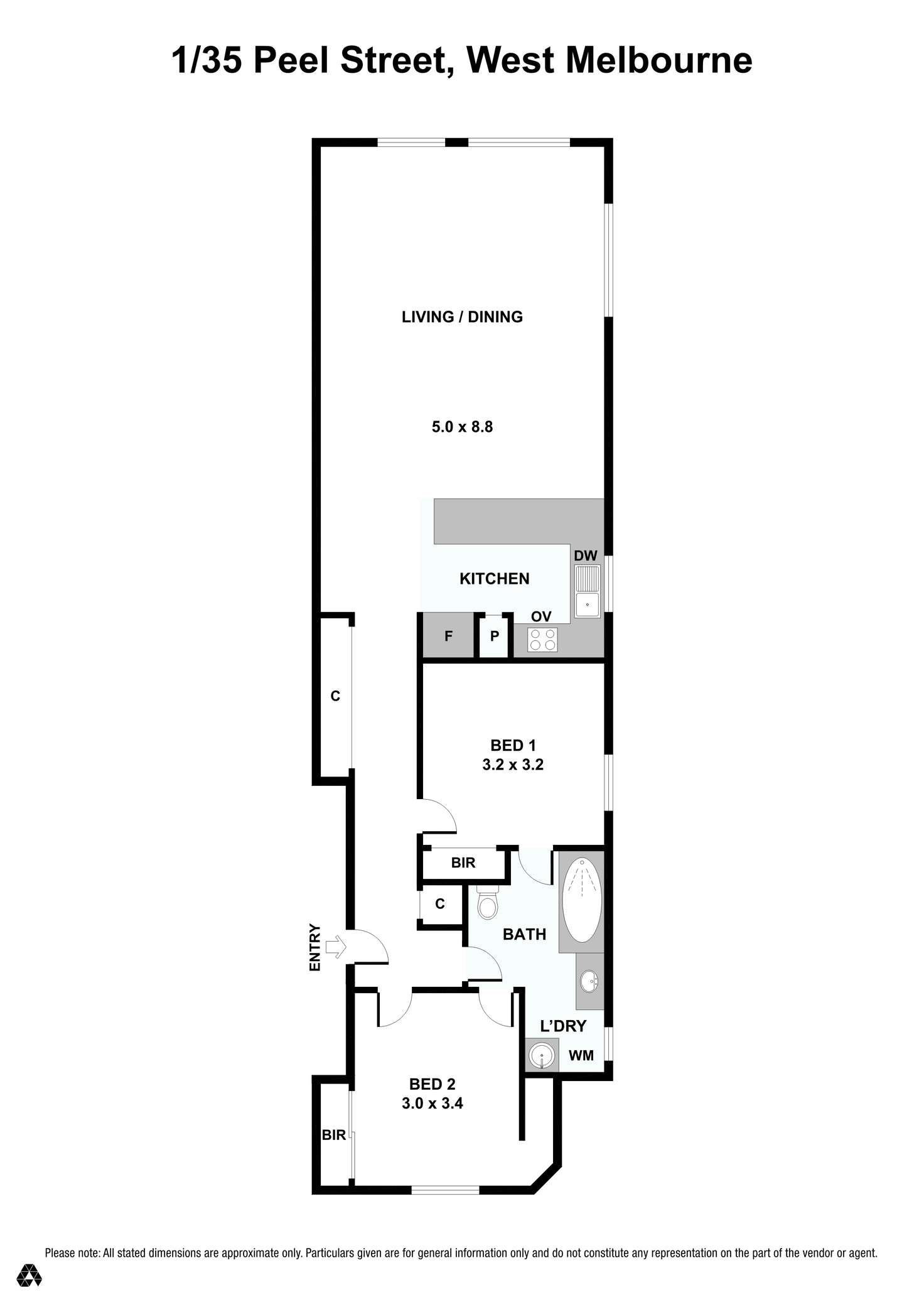 Floorplan of Homely apartment listing, 1/35 Peel Street, West Melbourne VIC 3003