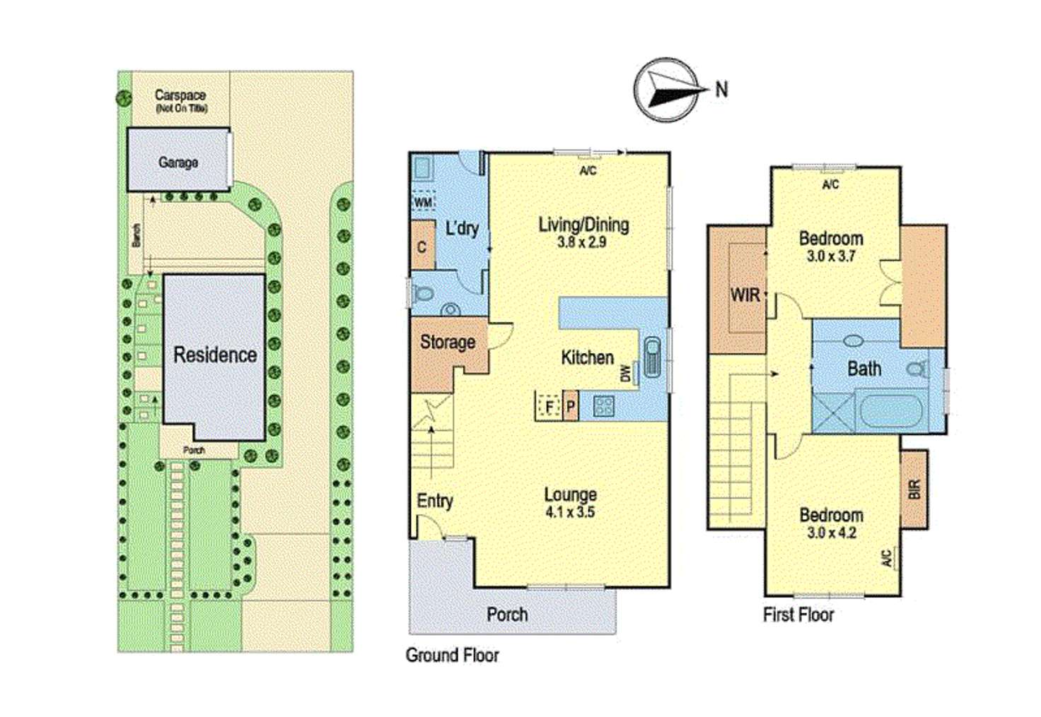 Floorplan of Homely townhouse listing, 1/9 Watson Street, Macleod VIC 3085