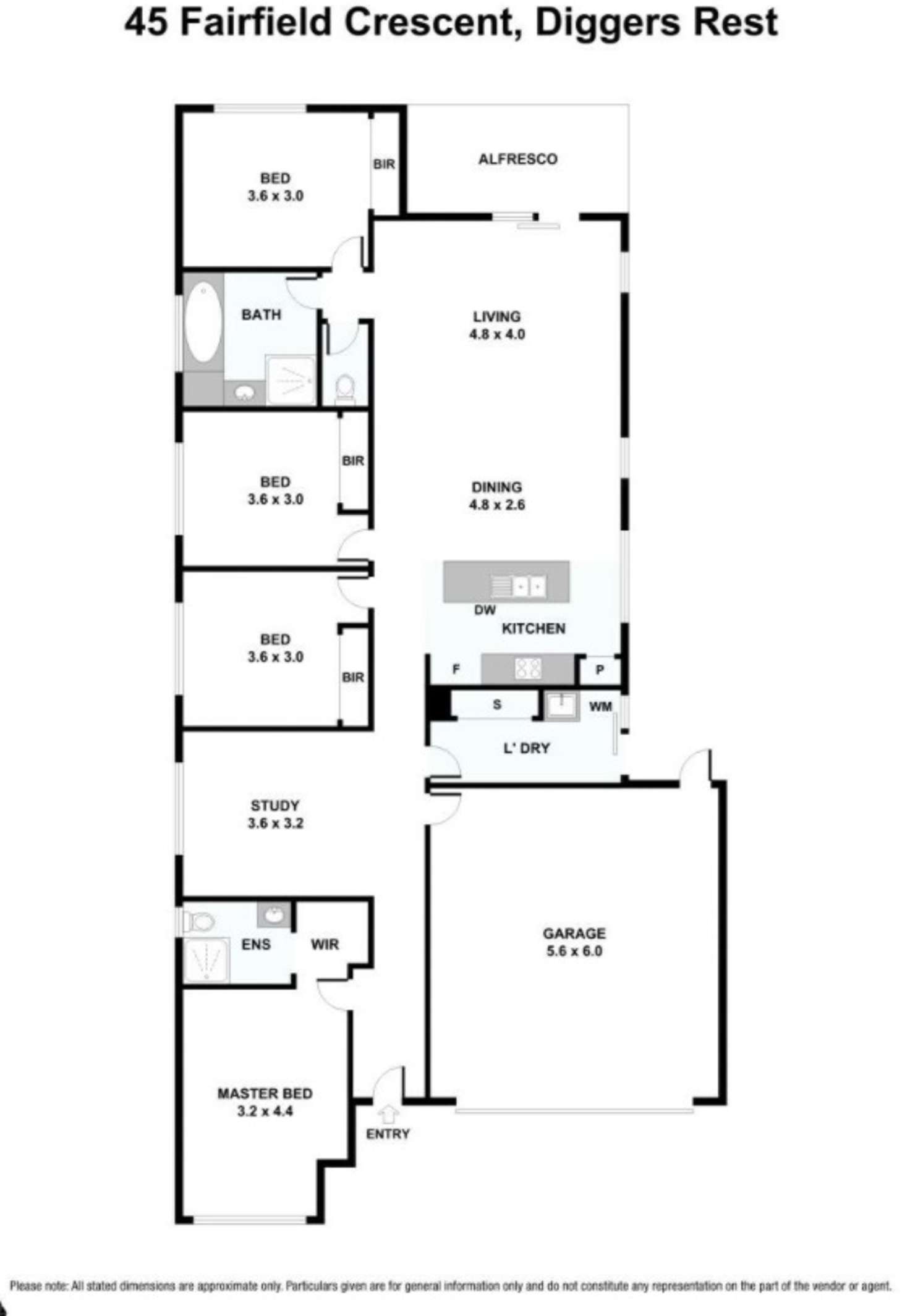 Floorplan of Homely house listing, 45 Fairfield Crescent, Diggers Rest VIC 3427