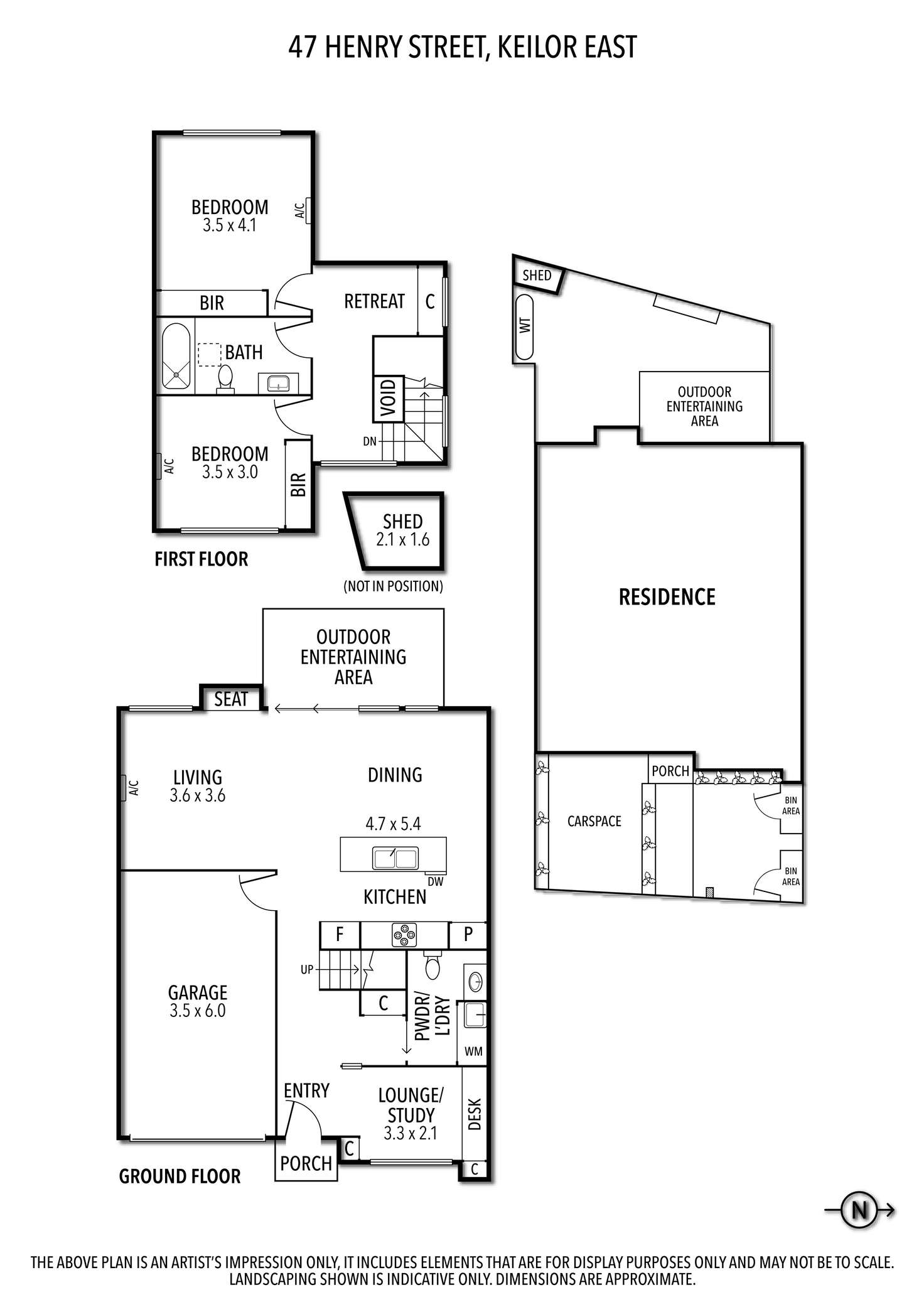Floorplan of Homely townhouse listing, 47 Henry Street, Keilor East VIC 3033