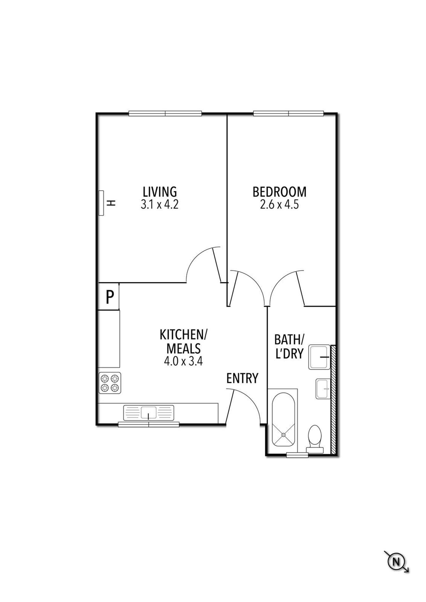 Floorplan of Homely unit listing, 1/25 Harold Street, Ascot Vale VIC 3032