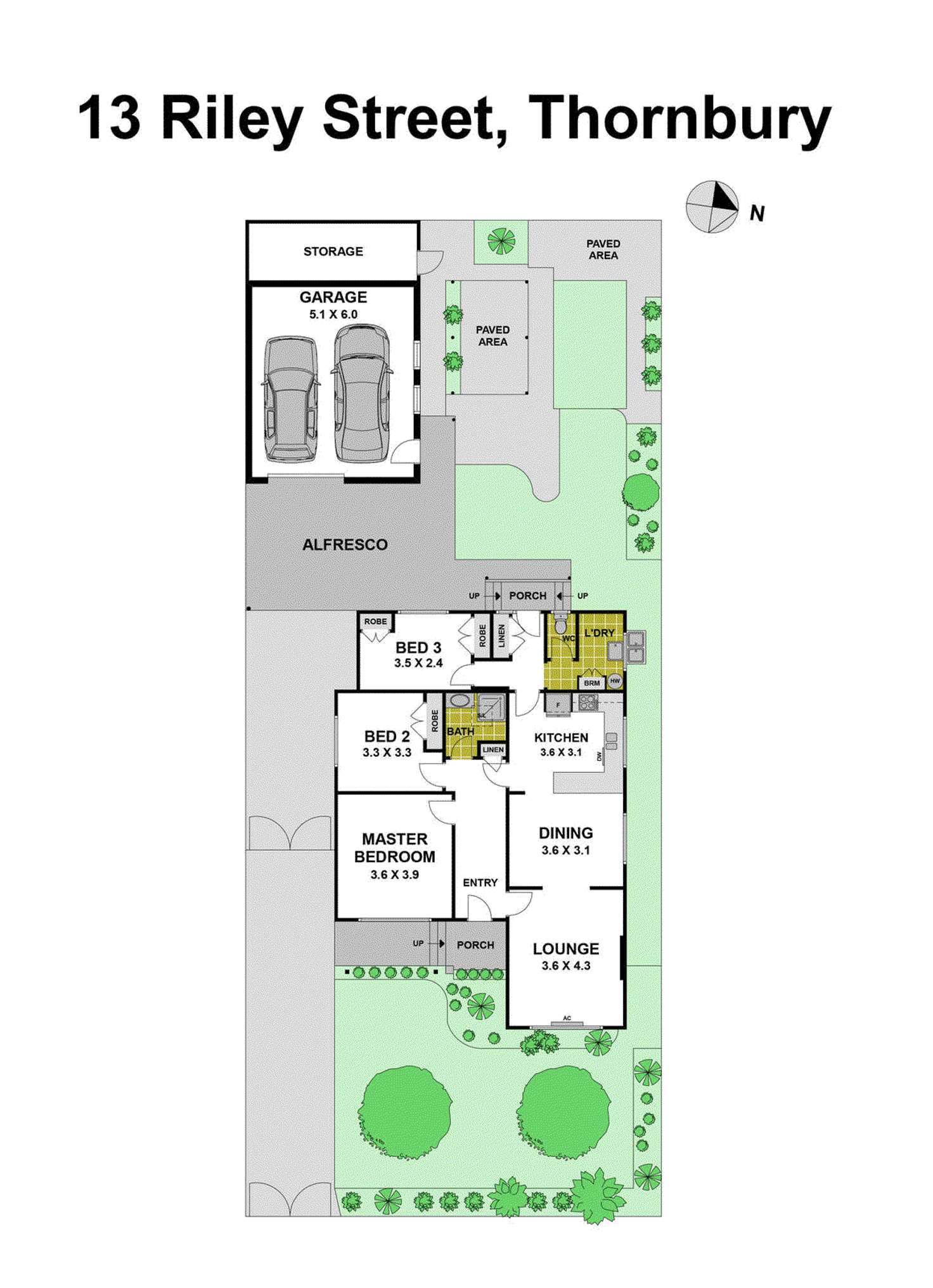 Floorplan of Homely house listing, 13 Riley Street, Thornbury VIC 3071