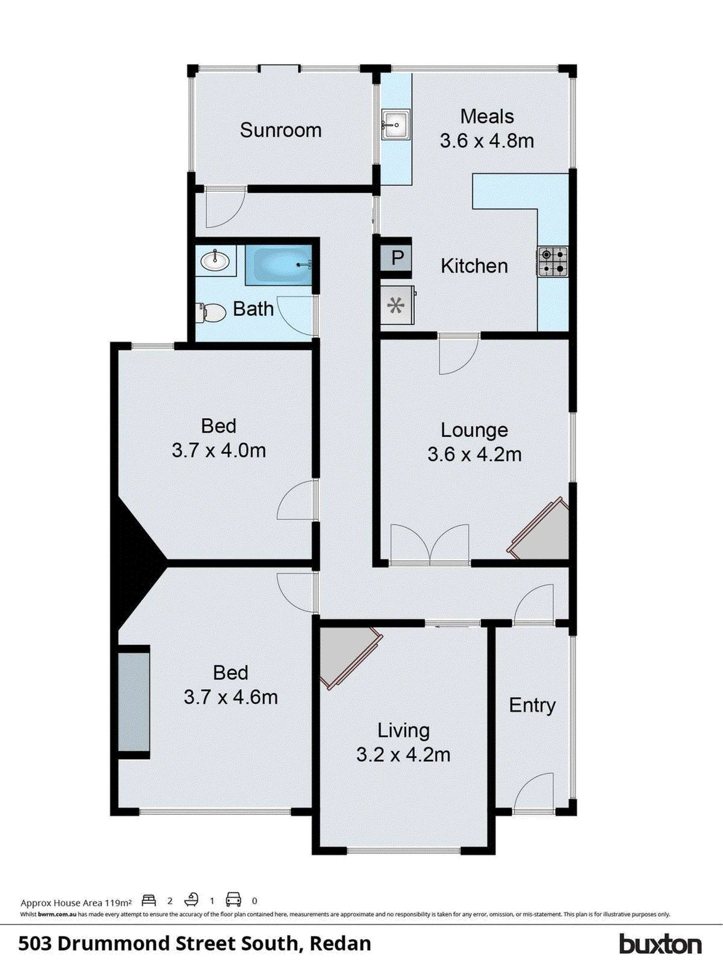 Floorplan of Homely house listing, 503 Drummond  Street South, Redan VIC 3350