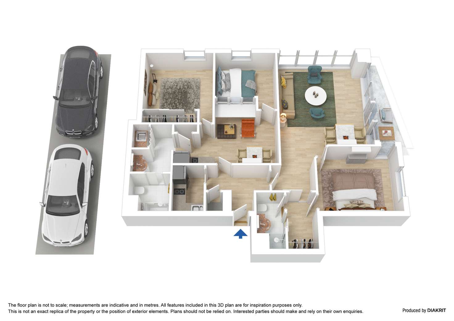 Floorplan of Homely apartment listing, 17Flr,99 Whiteman Street, Southbank VIC 3006