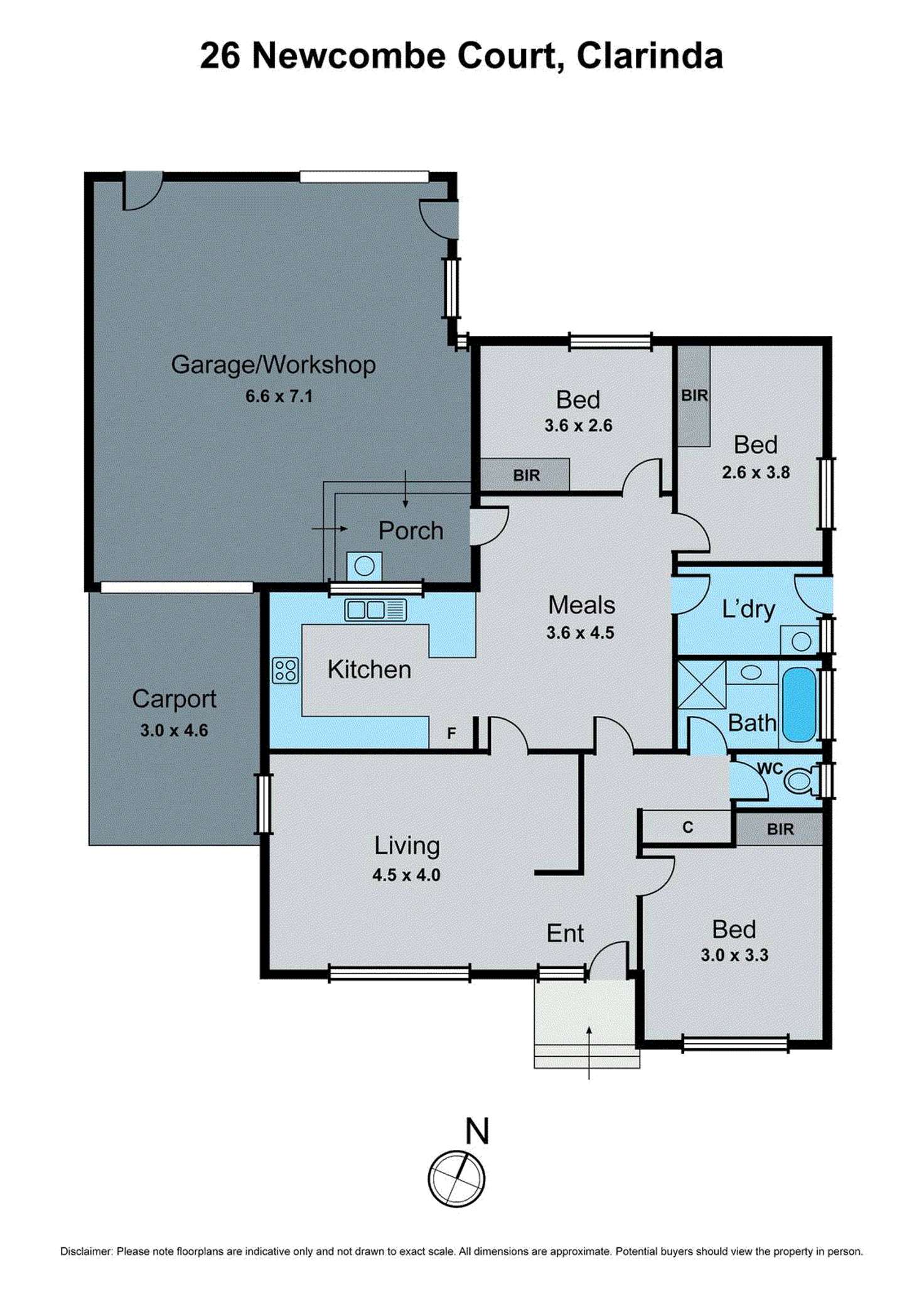 Floorplan of Homely house listing, 26 Newcombe Court, Clarinda VIC 3169