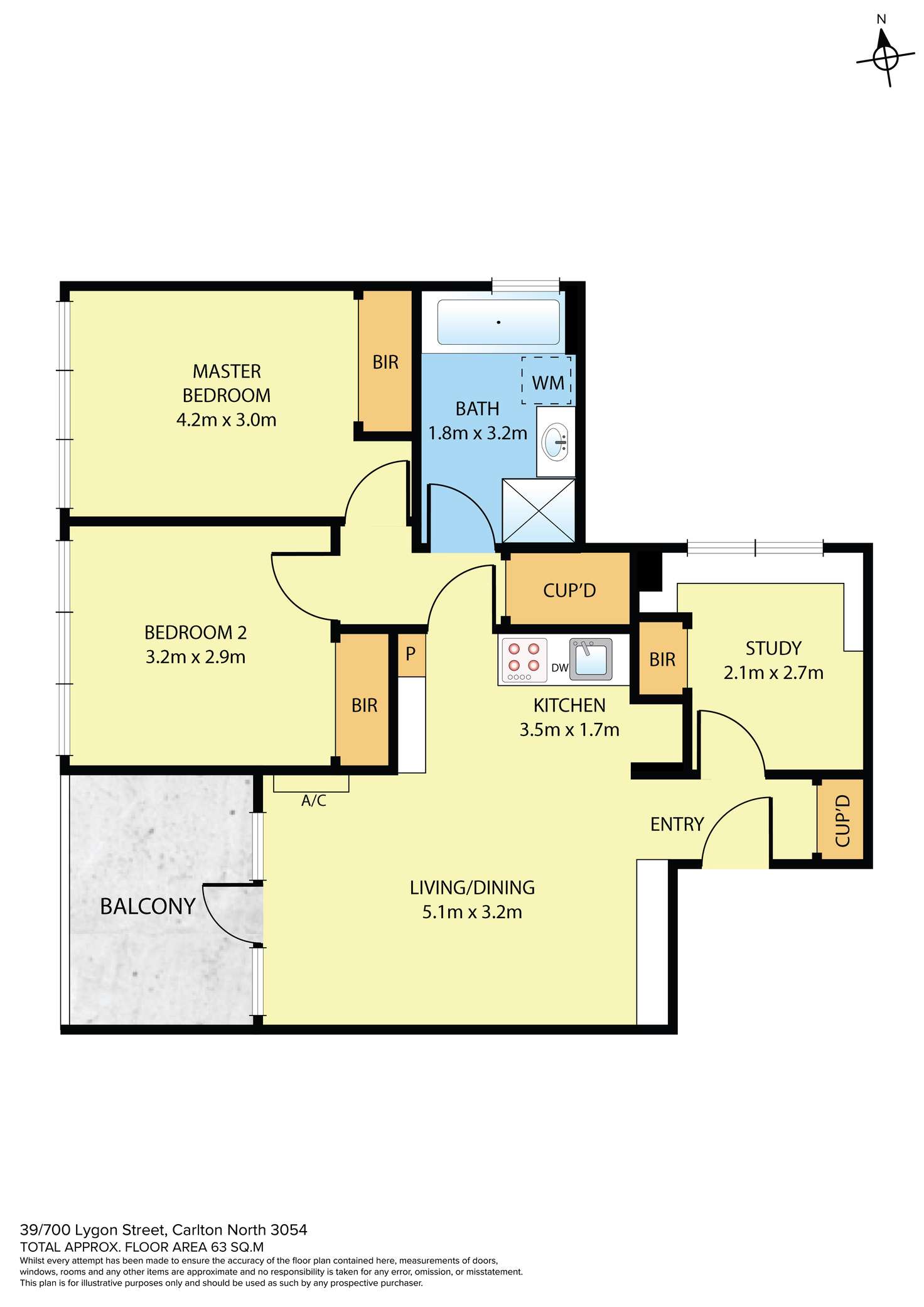 Floorplan of Homely apartment listing, 39/700 Lygon Street, Carlton North VIC 3054