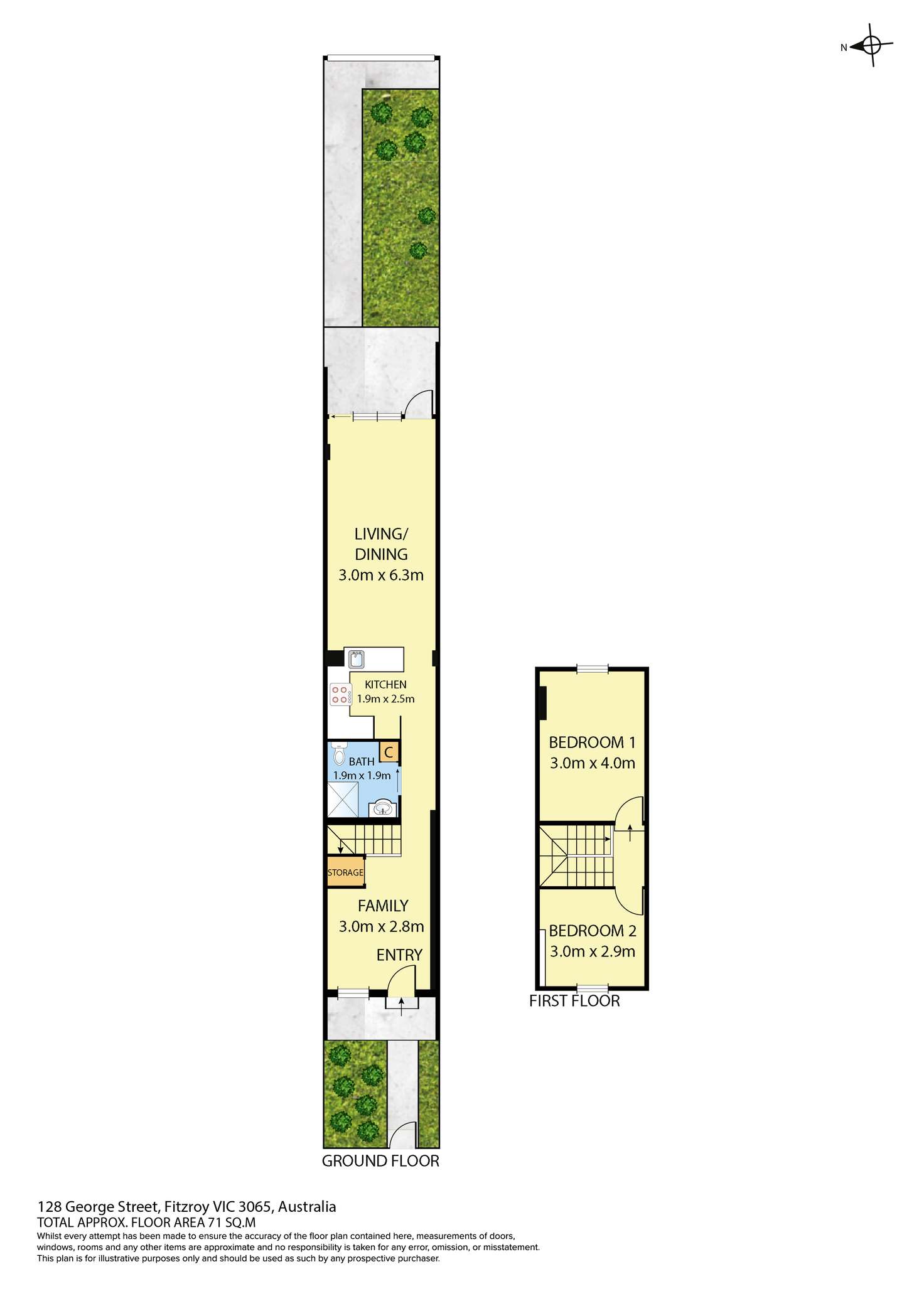 Floorplan of Homely townhouse listing, 128 George Street, Fitzroy VIC 3065