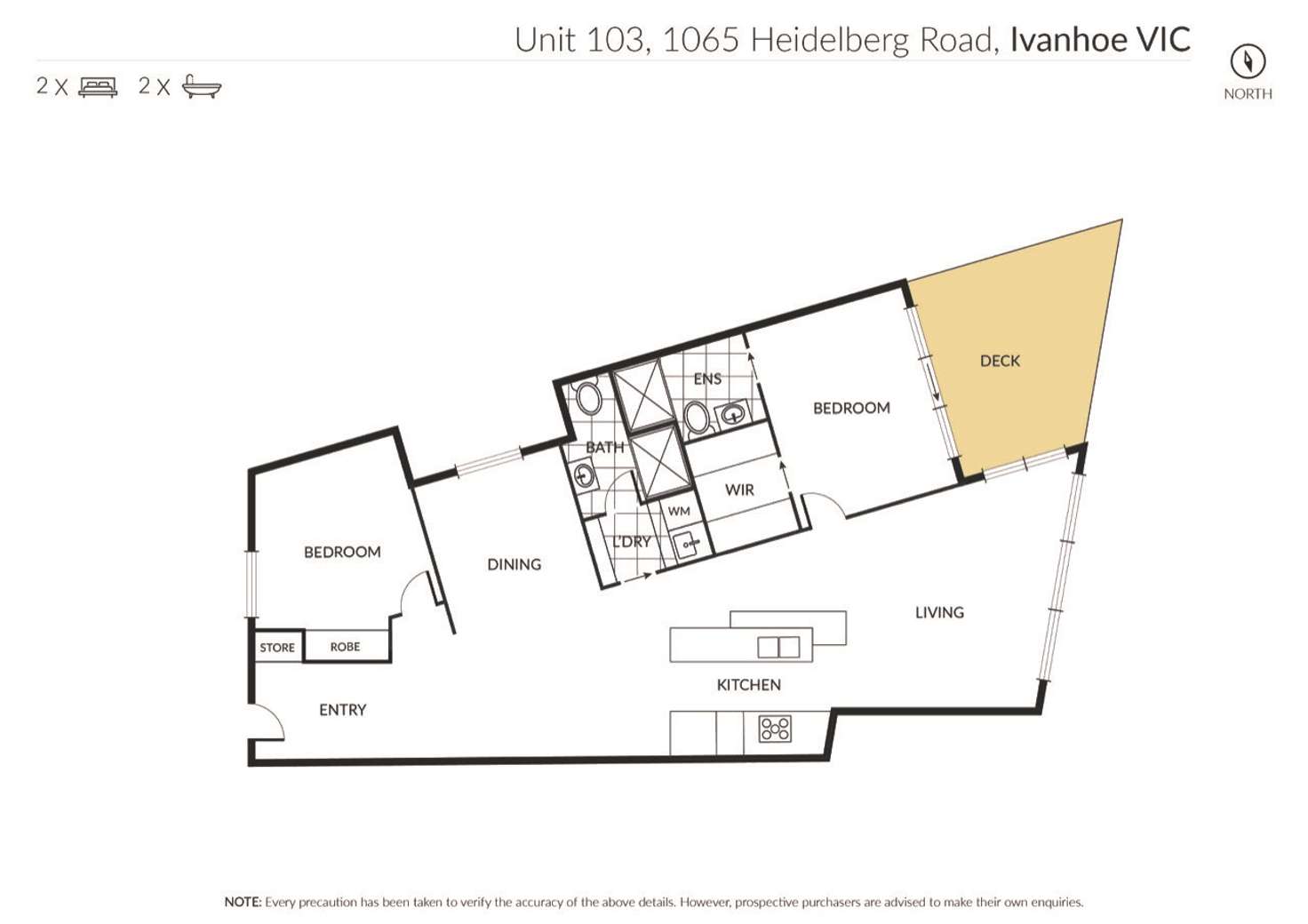 Floorplan of Homely apartment listing, 103/1065 Heidelberg Road, Ivanhoe VIC 3079