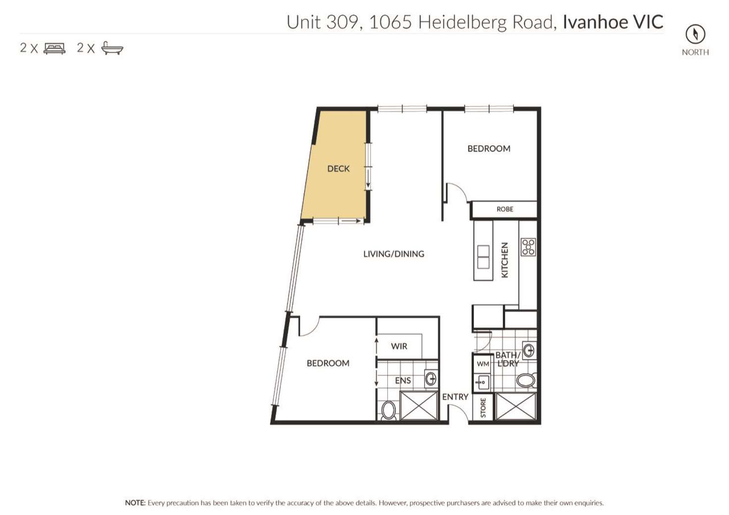 Floorplan of Homely apartment listing, 309/1065 Heidelberg Road, Ivanhoe VIC 3079
