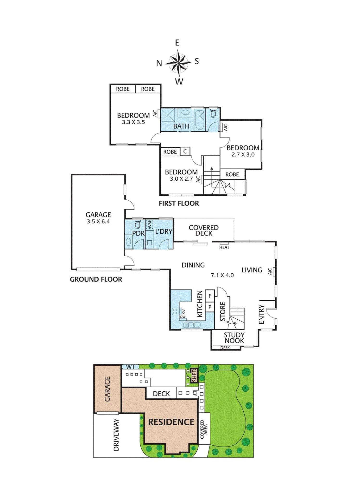 Floorplan of Homely townhouse listing, 1/90 Livingstone Street, Ivanhoe VIC 3079