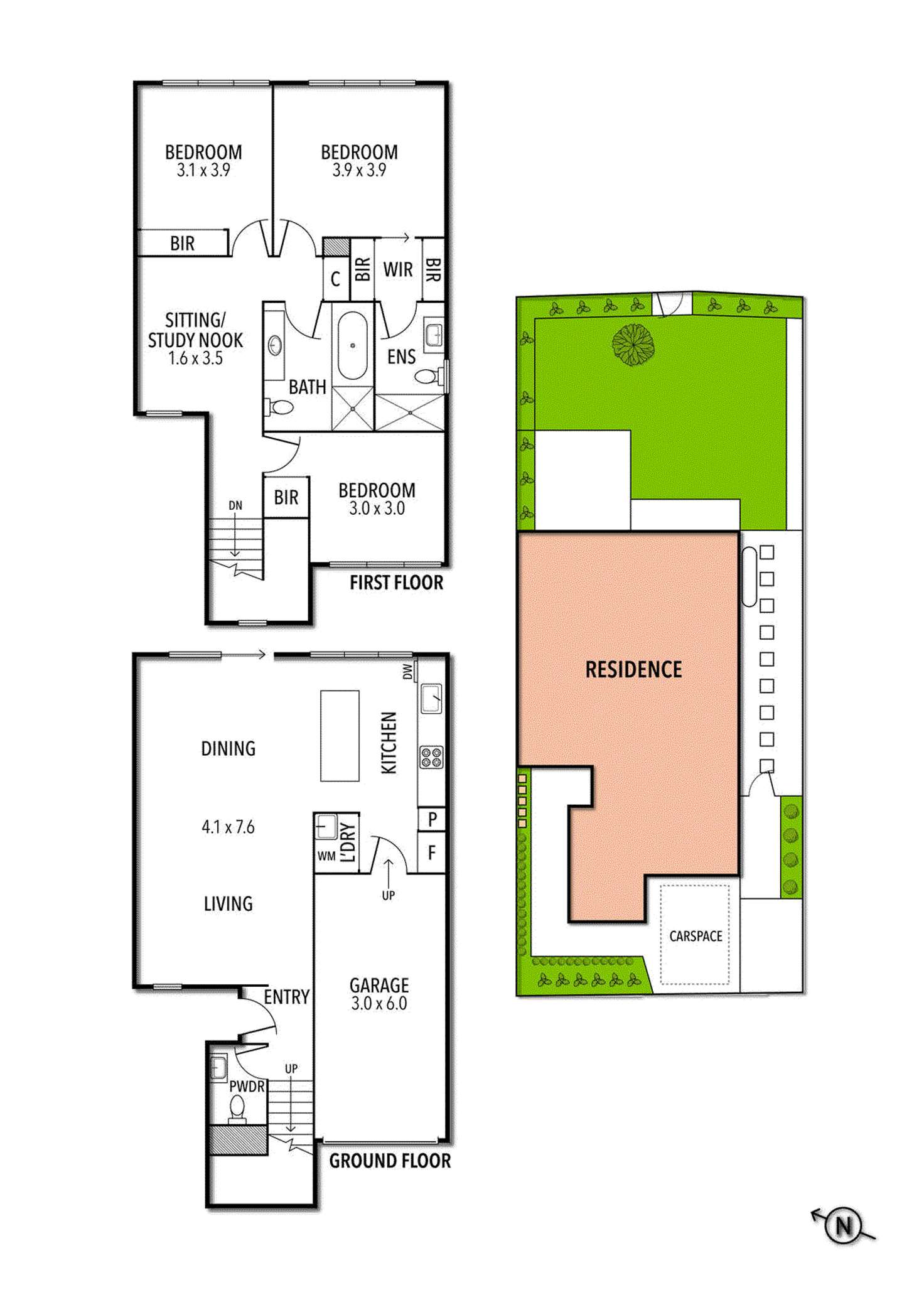Floorplan of Homely townhouse listing, 7 Greenwich Crescent, Bundoora VIC 3083