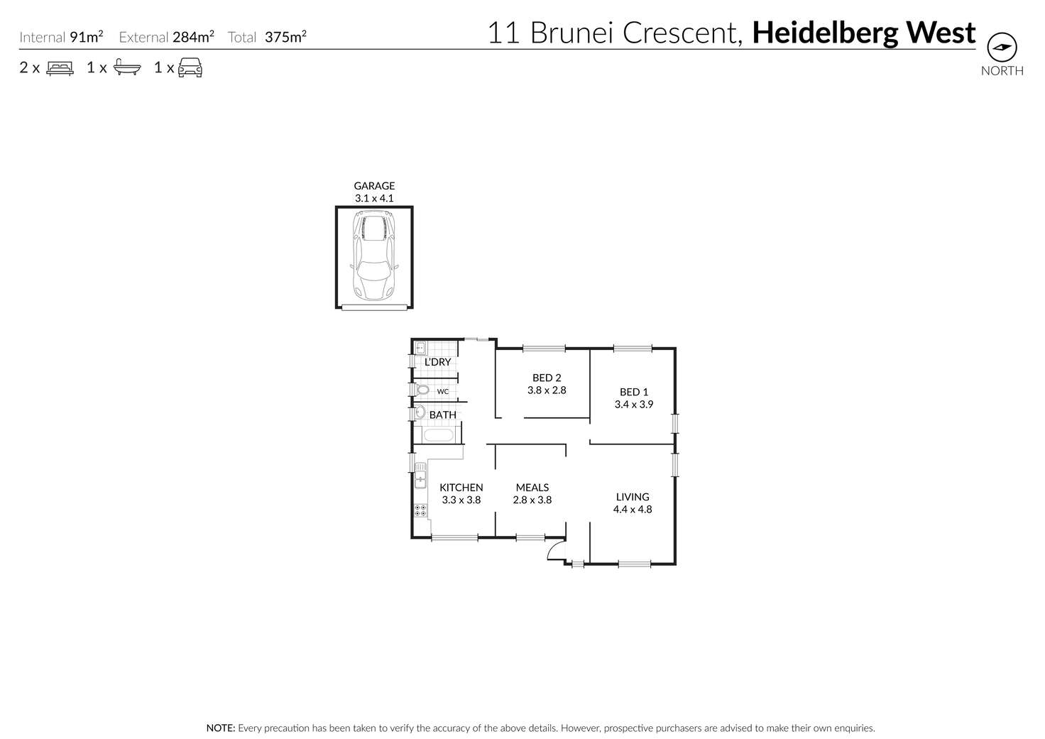 Floorplan of Homely house listing, 11 Brunei Crescent, Heidelberg West VIC 3081