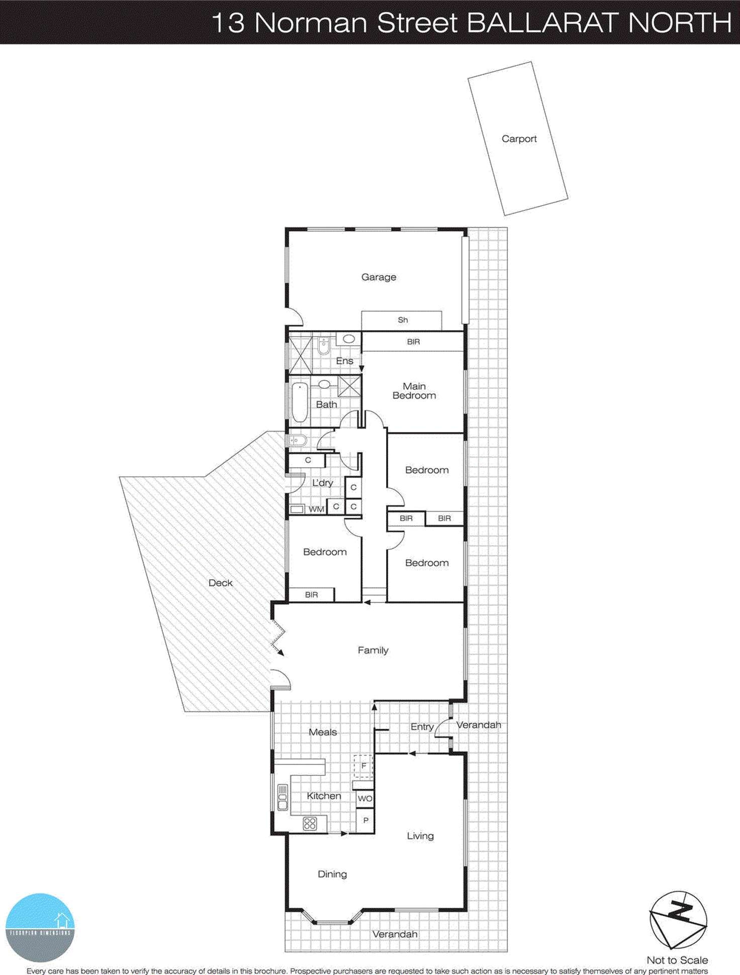 Floorplan of Homely house listing, 13 Norman Street, Ballarat North VIC 3350