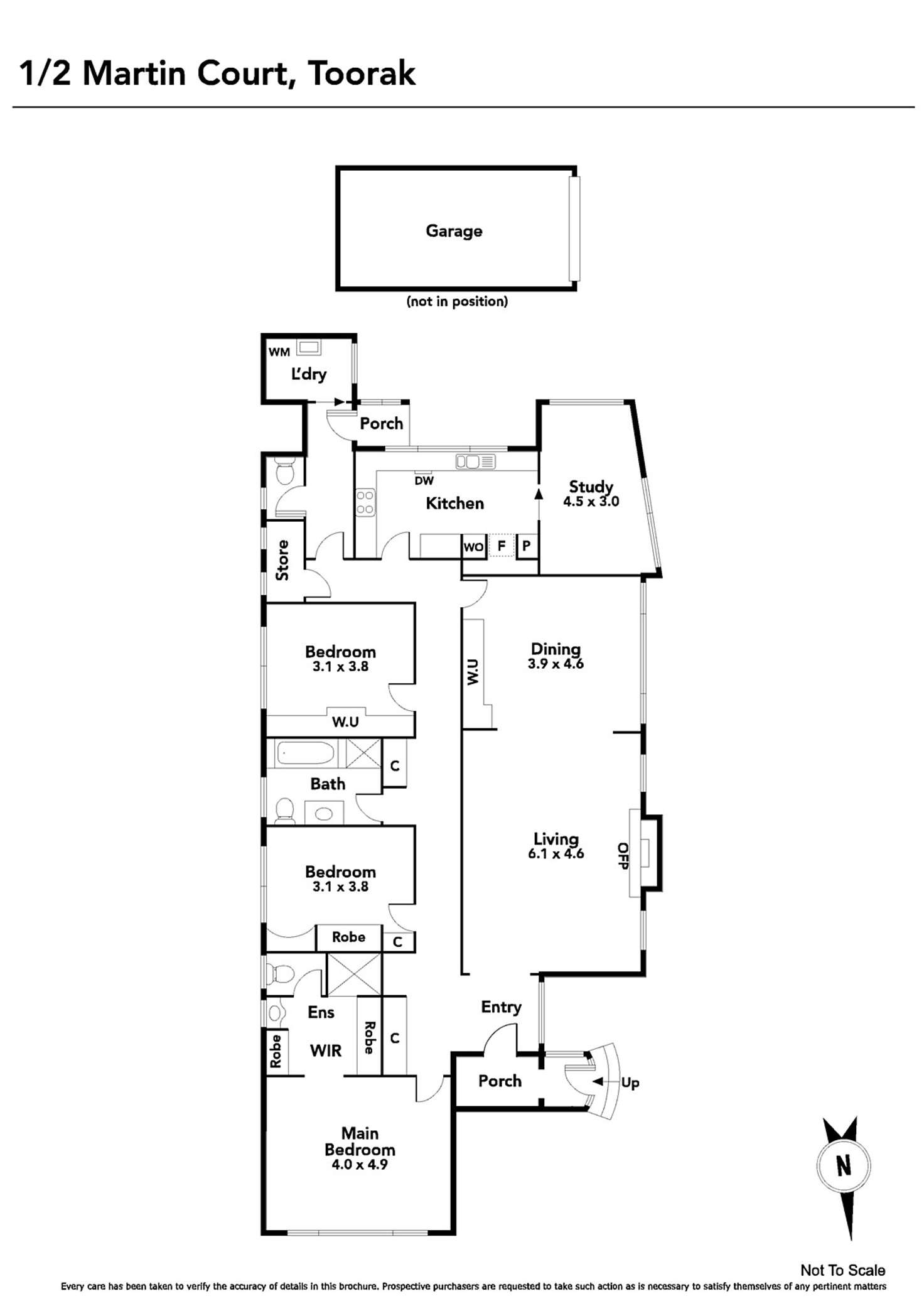 Floorplan of Homely townhouse listing, 1/2 Martin Court, Toorak VIC 3142