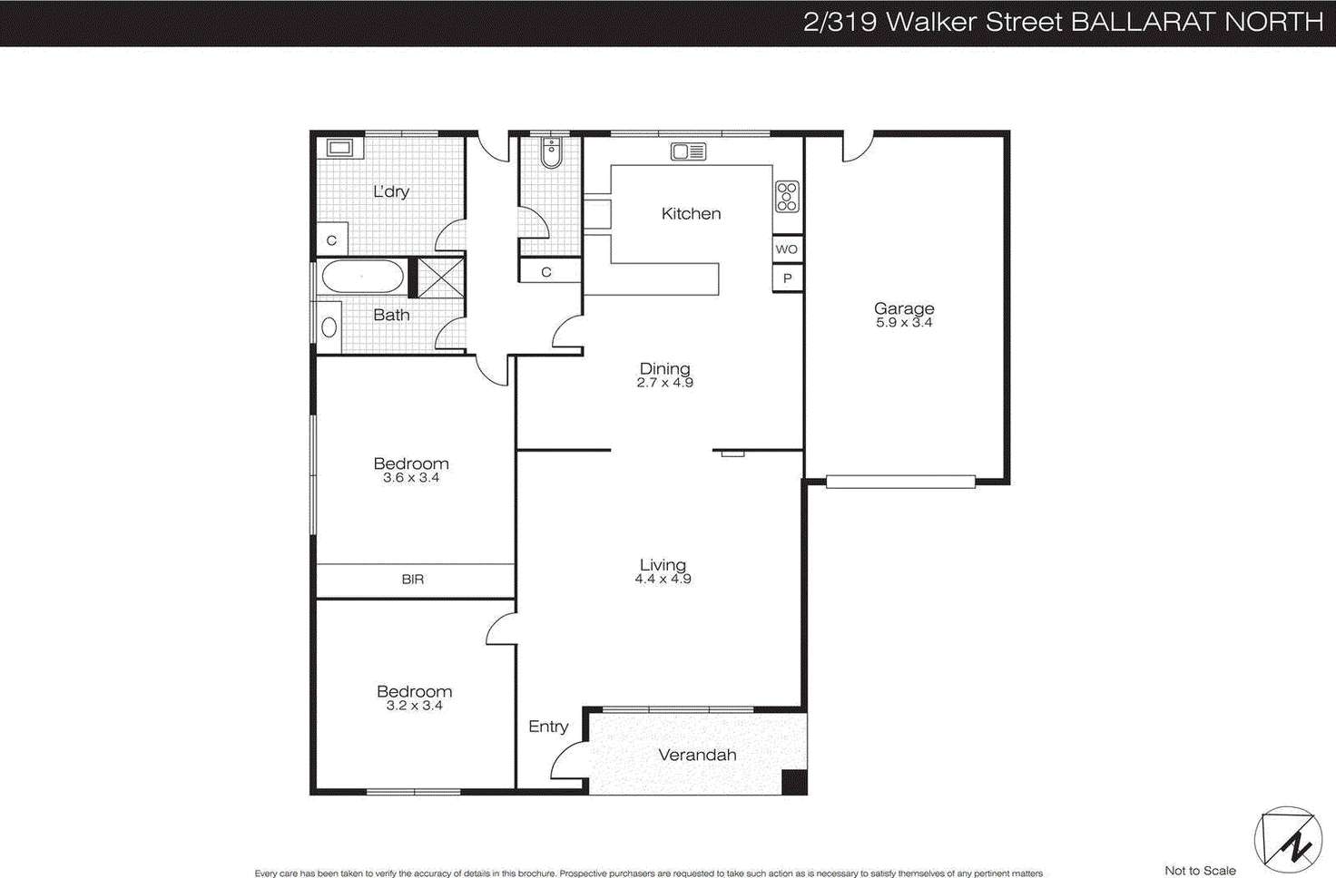 Floorplan of Homely unit listing, 2/319 Walker Street, Ballarat North VIC 3350