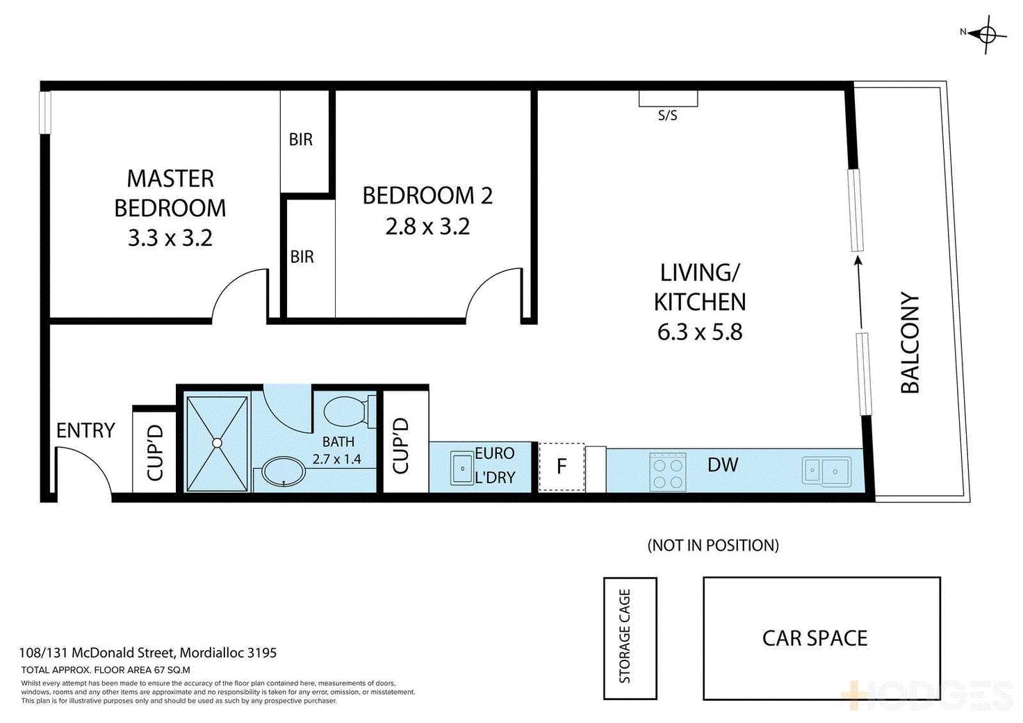 Floorplan of Homely apartment listing, 108/131 McDonald Street, Mordialloc VIC 3195