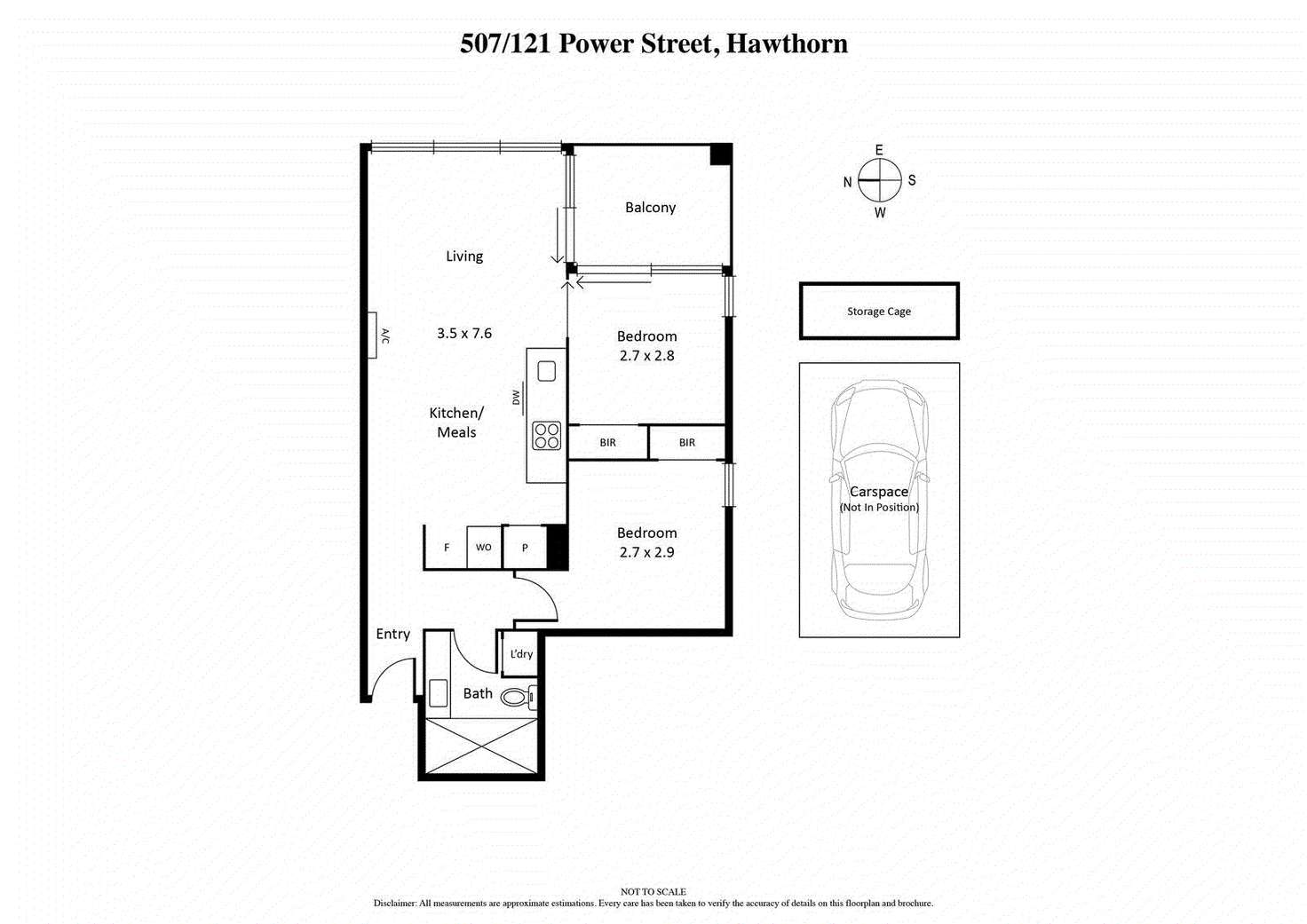 Floorplan of Homely apartment listing, 507/121 Power Street, Hawthorn VIC 3122