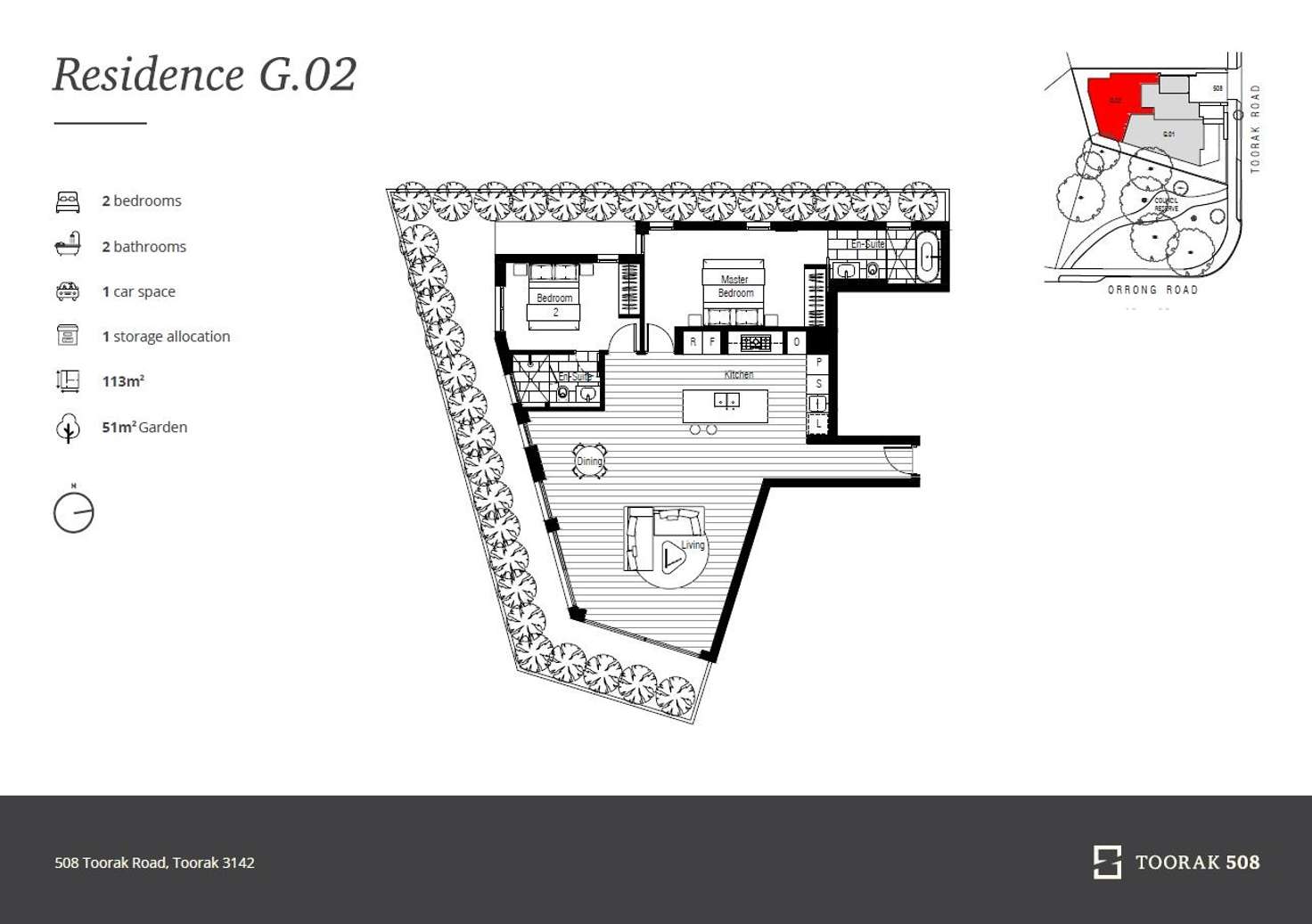 Floorplan of Homely apartment listing, G02/508 Toorak Road, Toorak VIC 3142