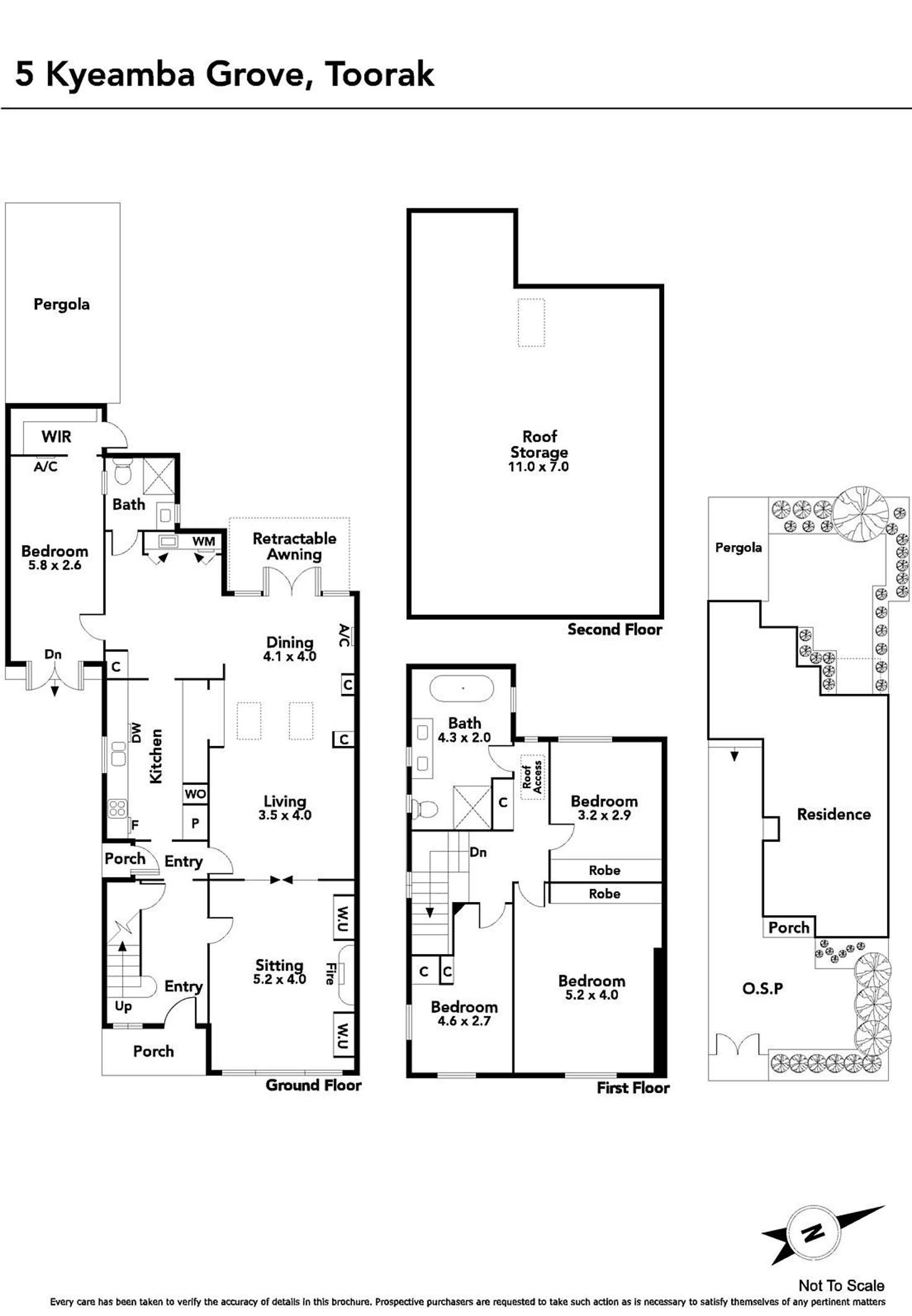 Floorplan of Homely house listing, 5 Kyeamba Grove, Toorak VIC 3142