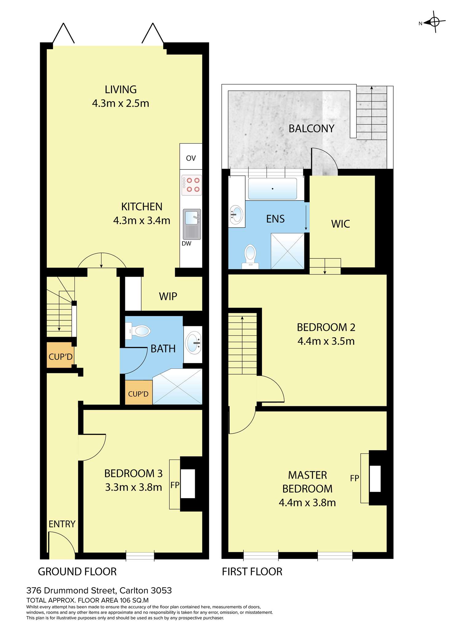 Floorplan of Homely house listing, 376 Drummond Street, Carlton North VIC 3054