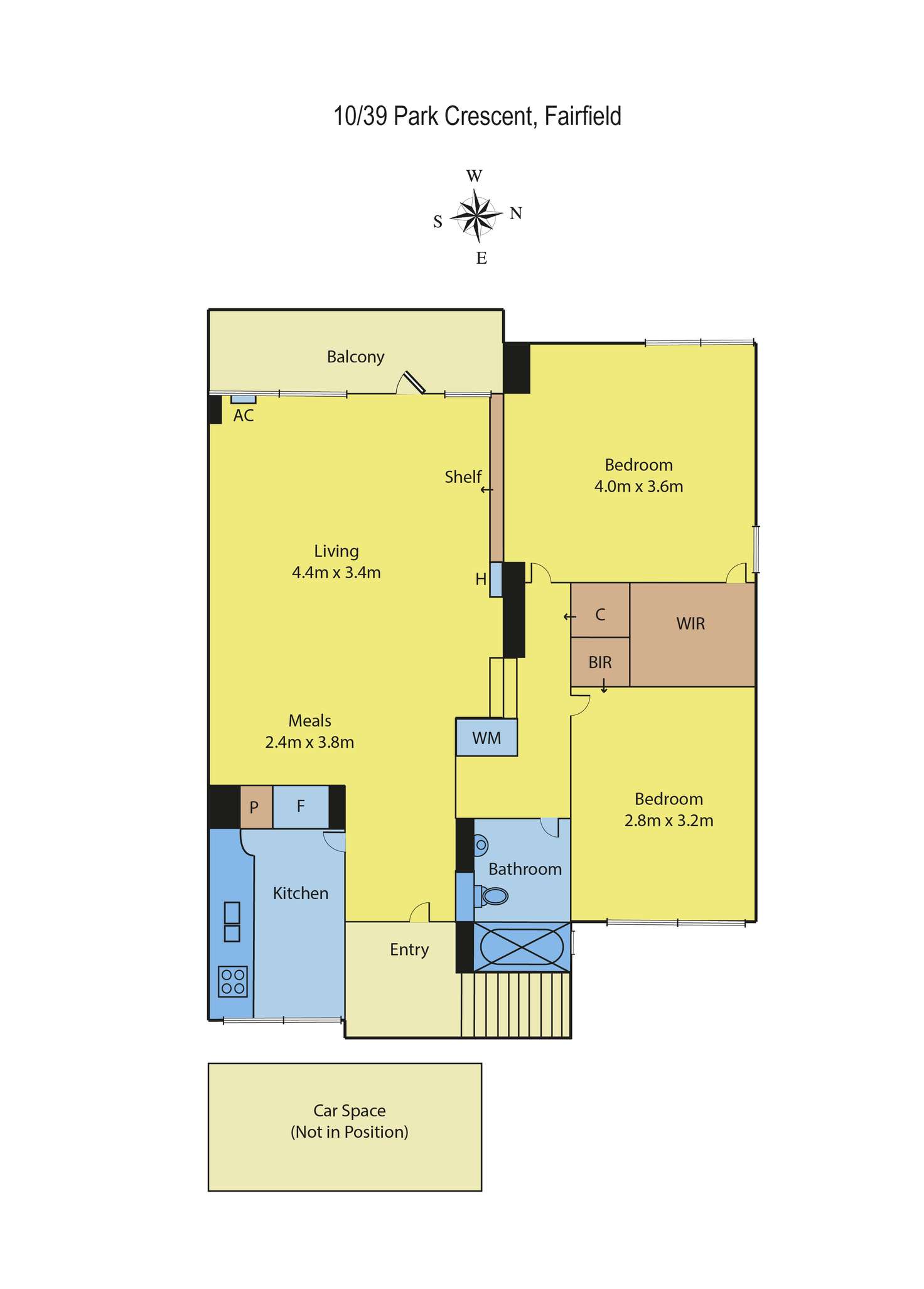 Floorplan of Homely apartment listing, 10/39 Park Crescent, Fairfield VIC 3078