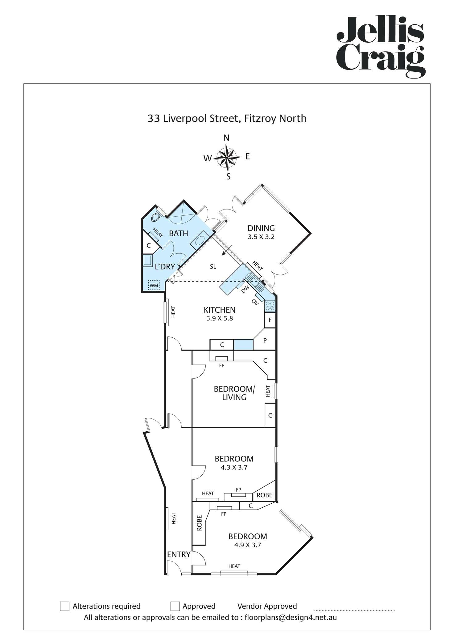 Floorplan of Homely house listing, 33 Liverpool Street, Fitzroy North VIC 3068