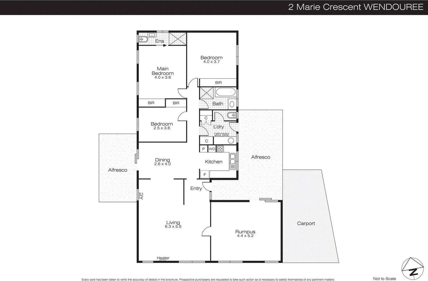 Floorplan of Homely house listing, 2 Marie Crescent, Wendouree VIC 3355