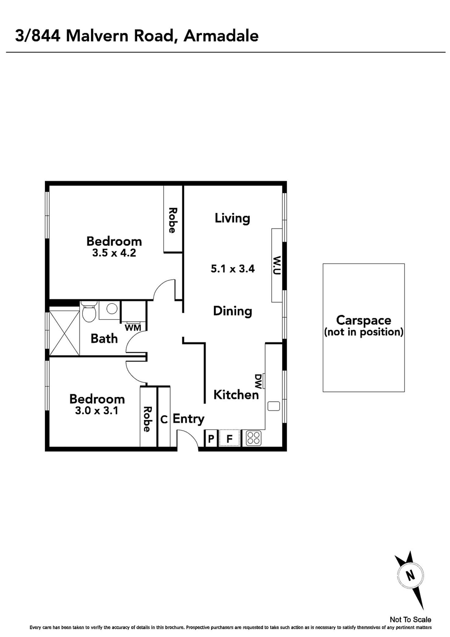 Floorplan of Homely apartment listing, 3/844 Malvern Road, Armadale VIC 3143