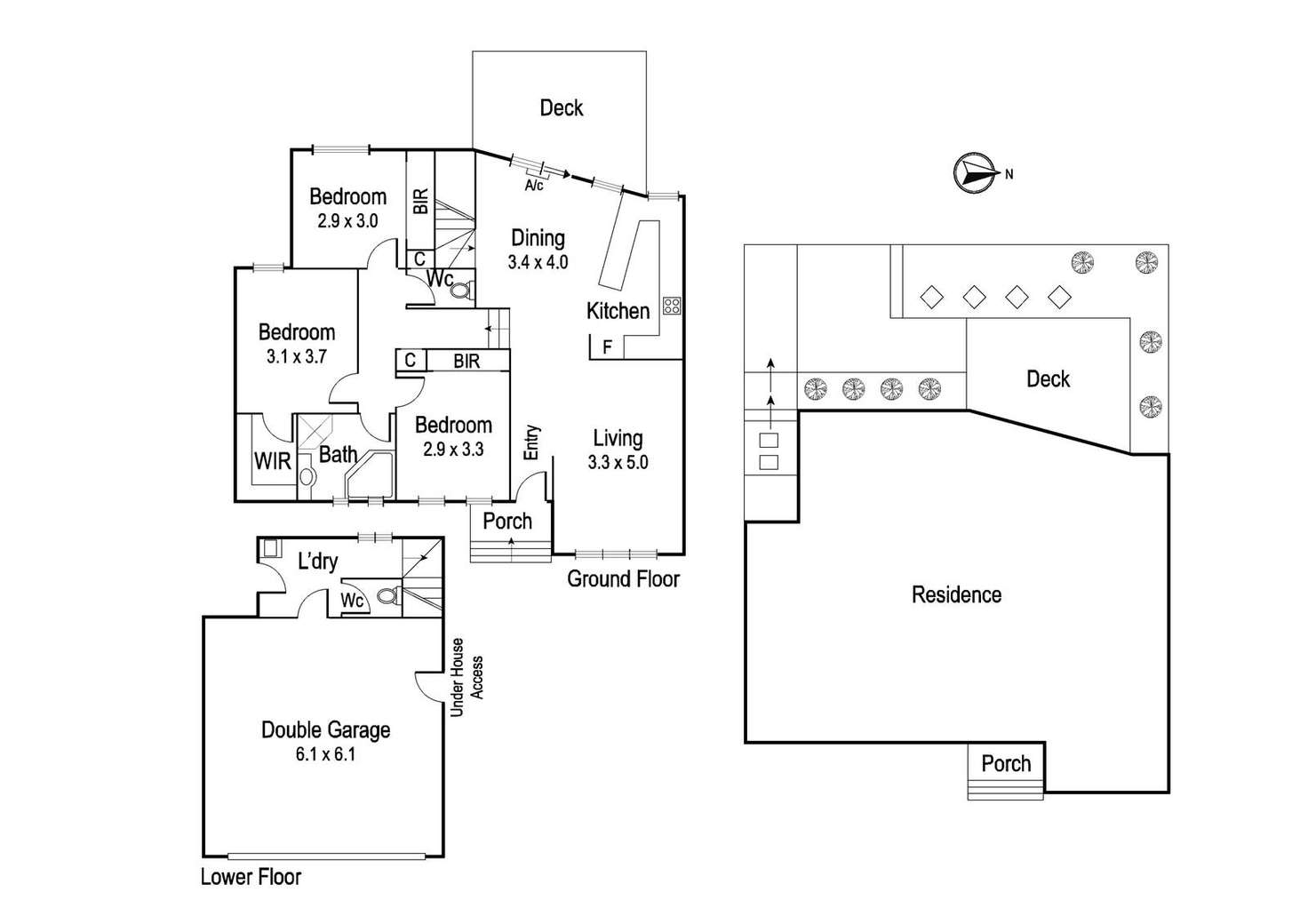Floorplan of Homely townhouse listing, 3/5-7 Millicent Street, Rosanna VIC 3084