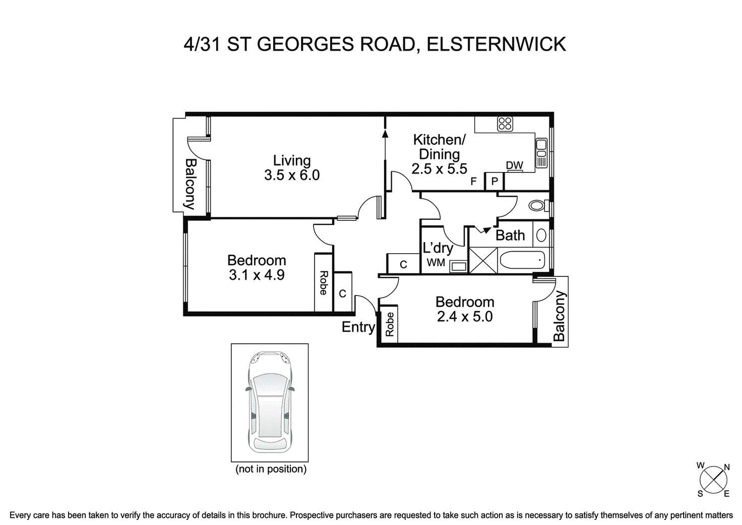 Floorplan of Homely apartment listing, 4/31 St Georges Road, Elsternwick VIC 3185