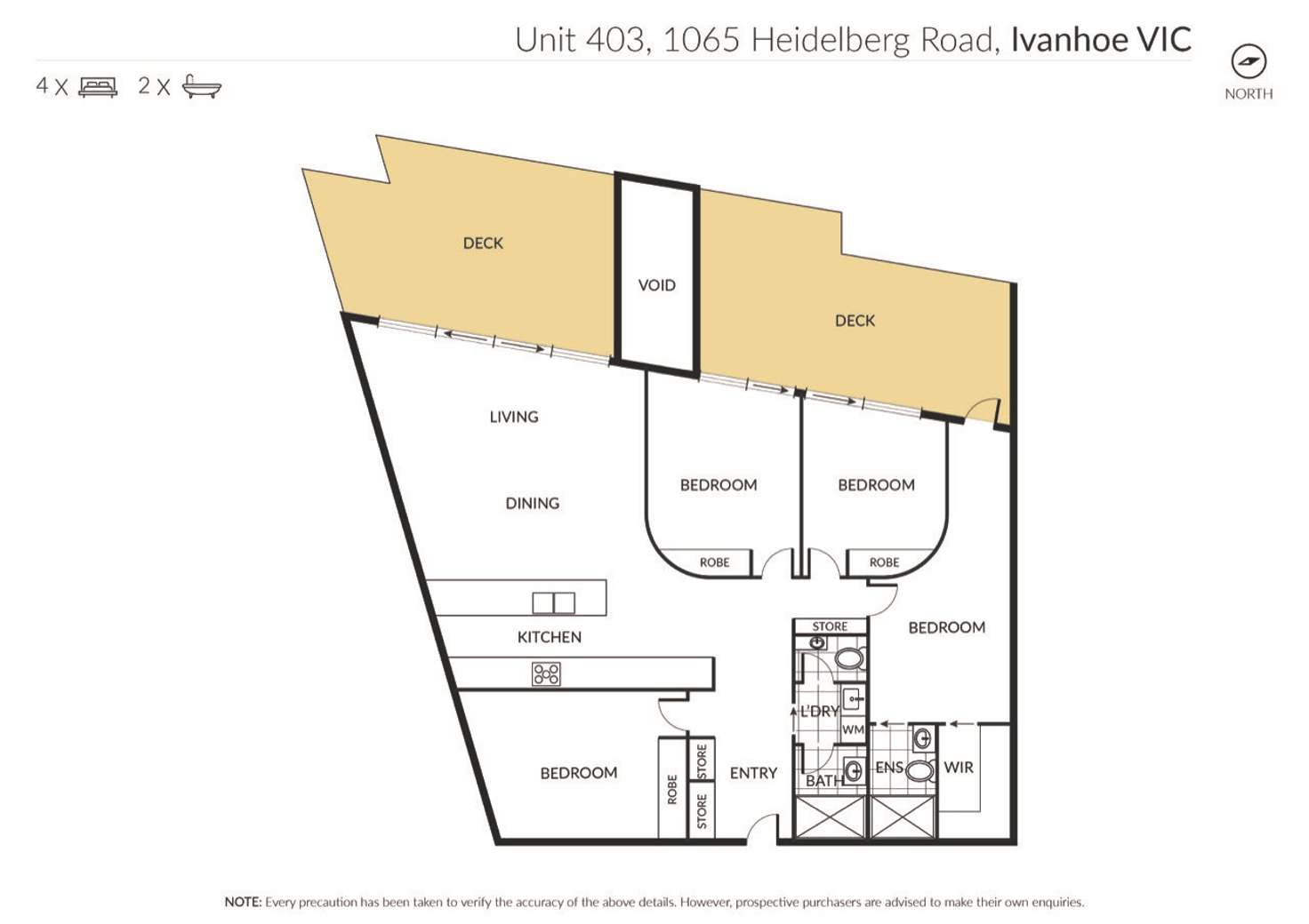 Floorplan of Homely apartment listing, 403/1065 Heidelberg Road, Ivanhoe VIC 3079