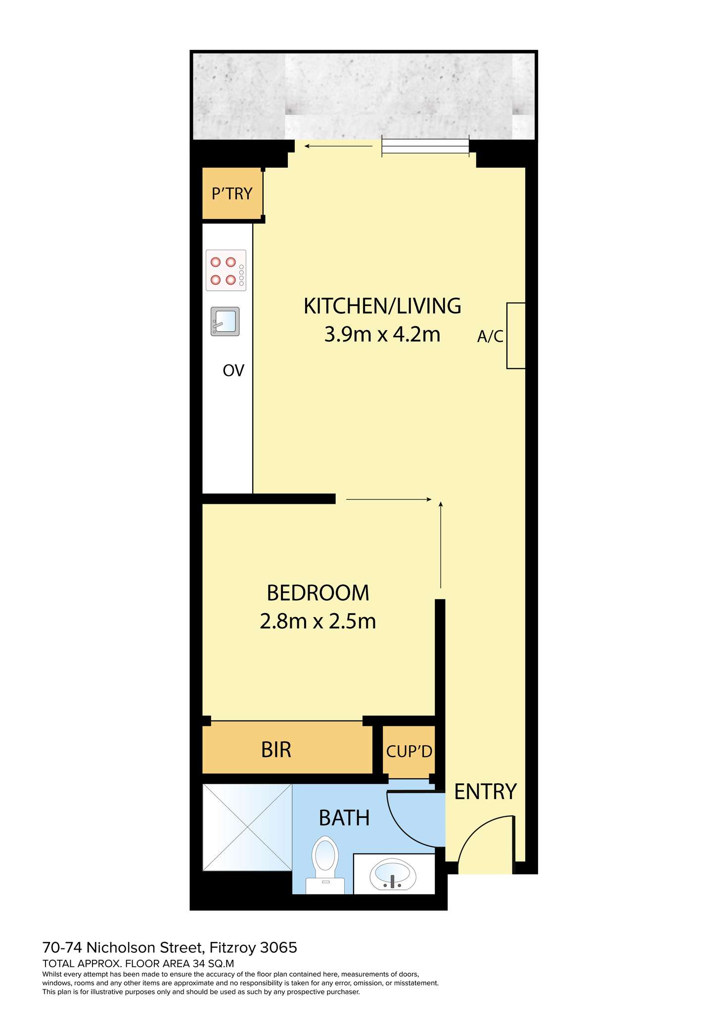 Floorplan of Homely apartment listing, 5/70-74 Nicholson Street, Fitzroy VIC 3065
