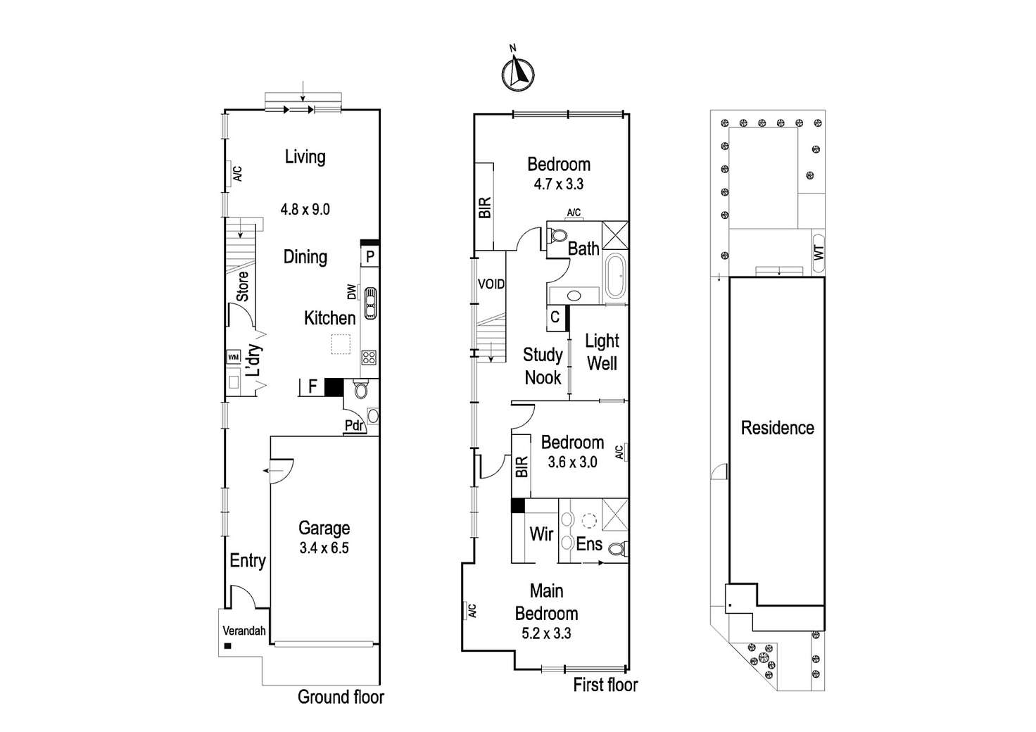 Floorplan of Homely townhouse listing, 12 Baker Crescent, Heidelberg Heights VIC 3081