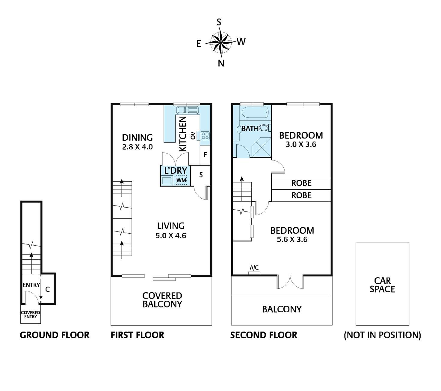 Floorplan of Homely townhouse listing, 2/2 Davies Street, Brunswick VIC 3056
