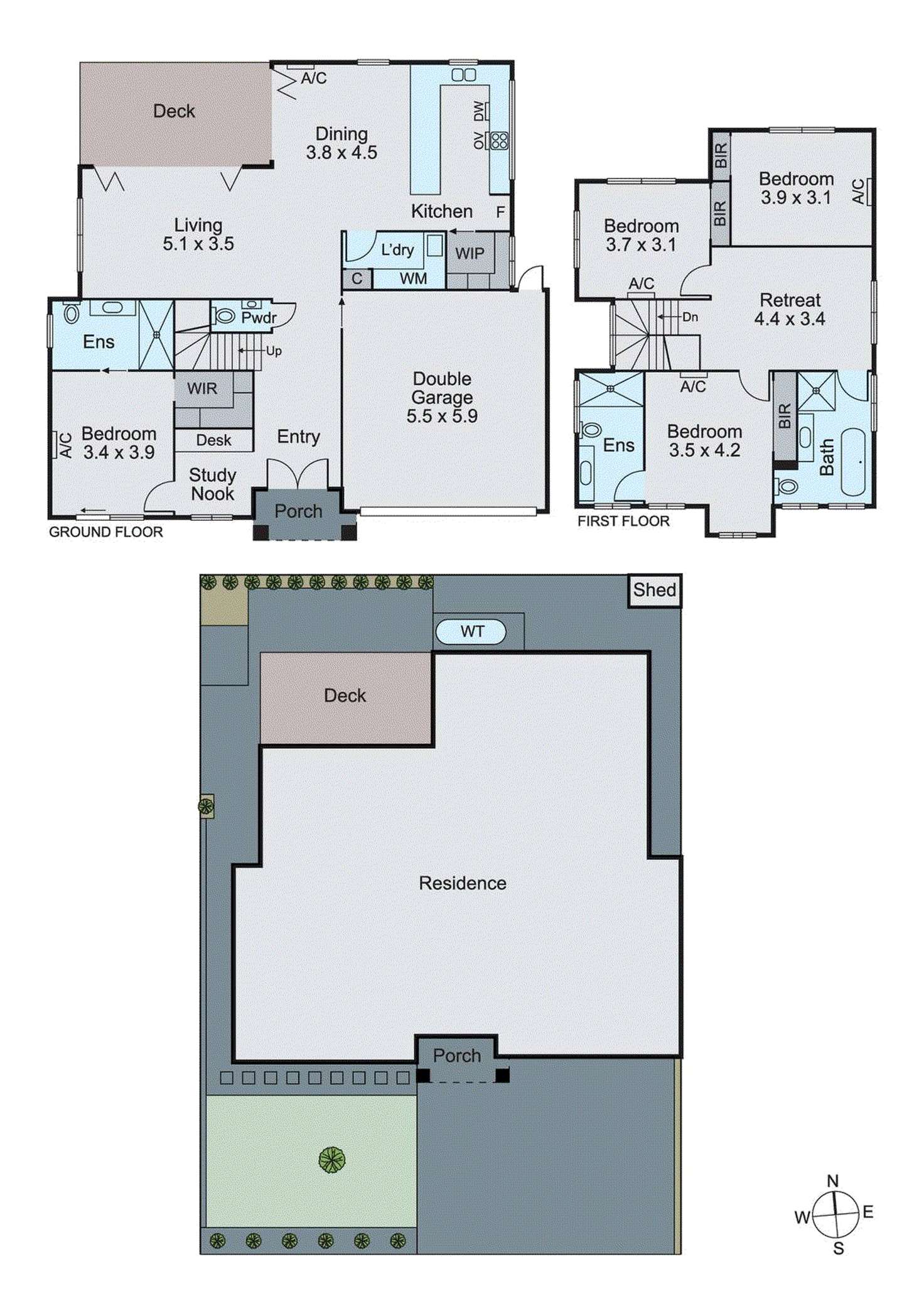 Floorplan of Homely townhouse listing, 2/5 Harcourt Street, Ashwood VIC 3147