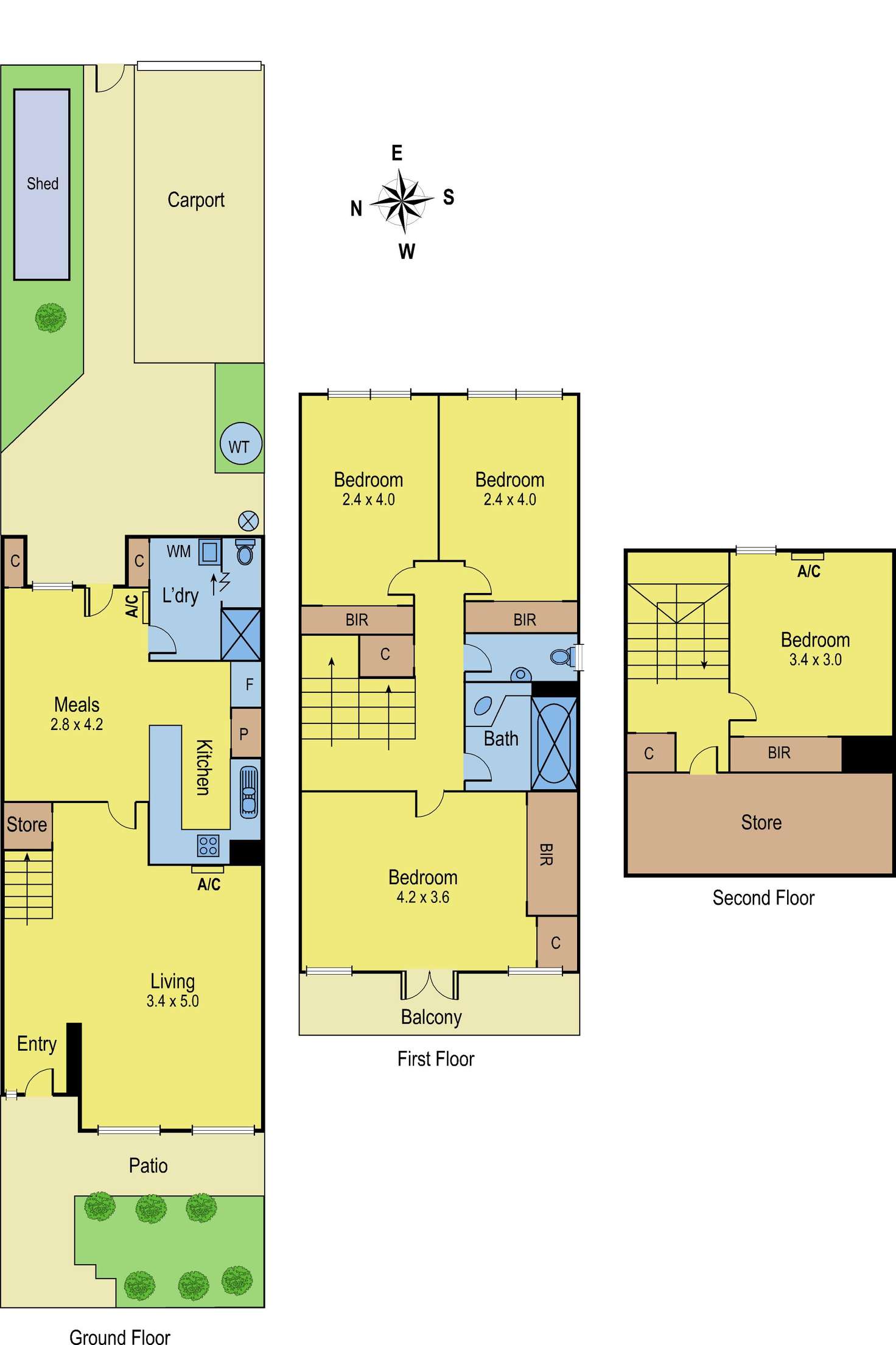 Floorplan of Homely townhouse listing, 3/90 The Avenue, Parkville VIC 3052
