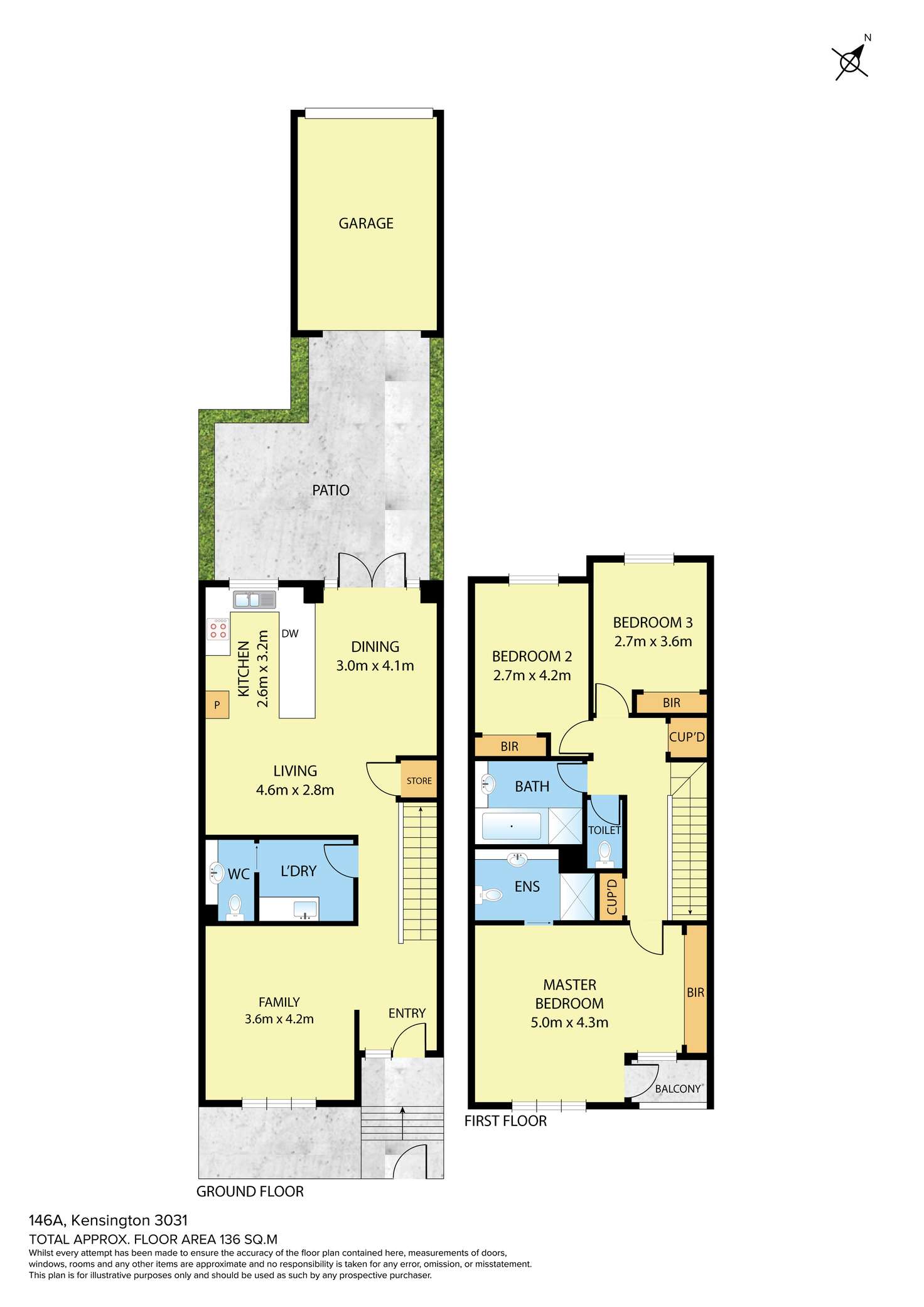 Floorplan of Homely townhouse listing, 146A Kensington Road, Kensington VIC 3031