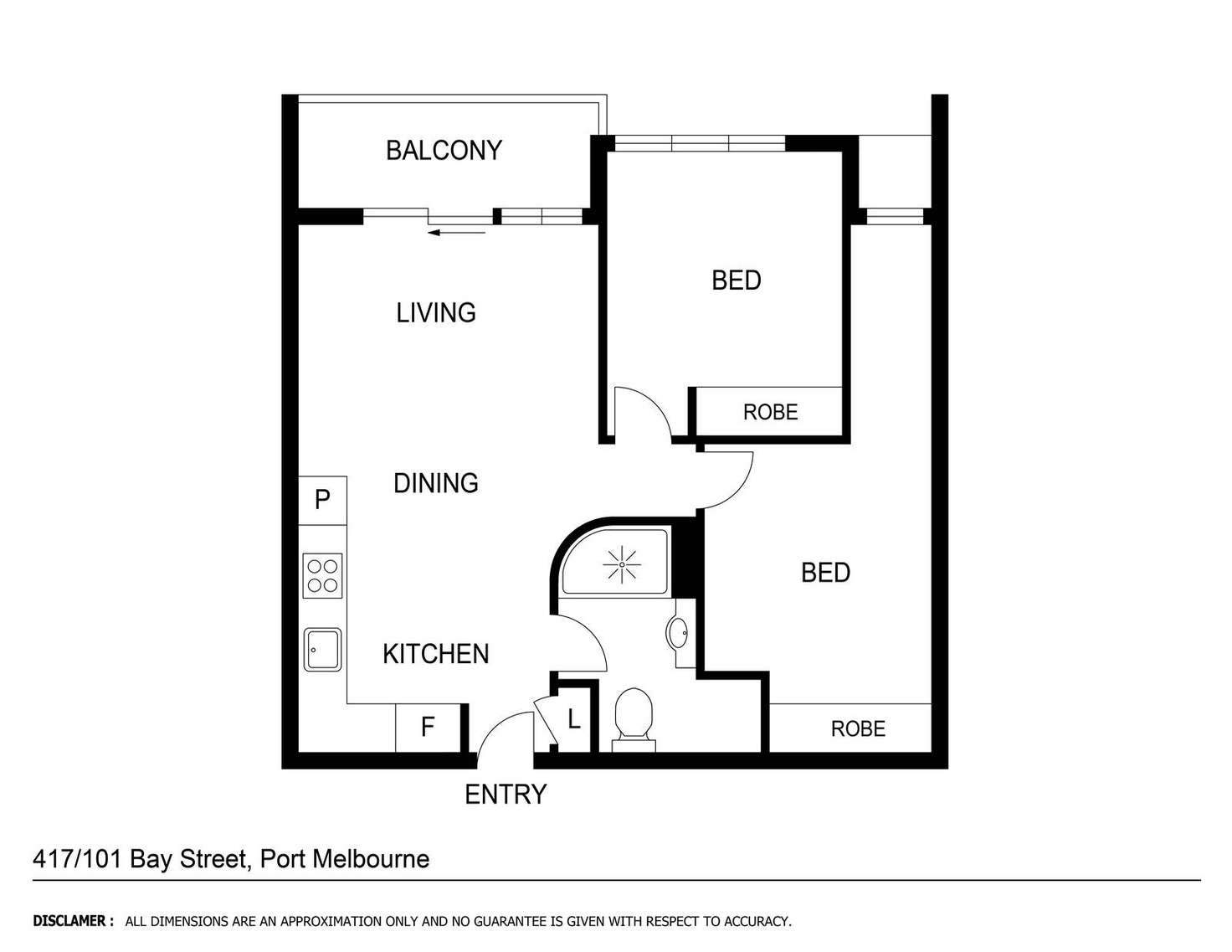 Floorplan of Homely apartment listing, 417/101 Bay Street, Port Melbourne VIC 3207
