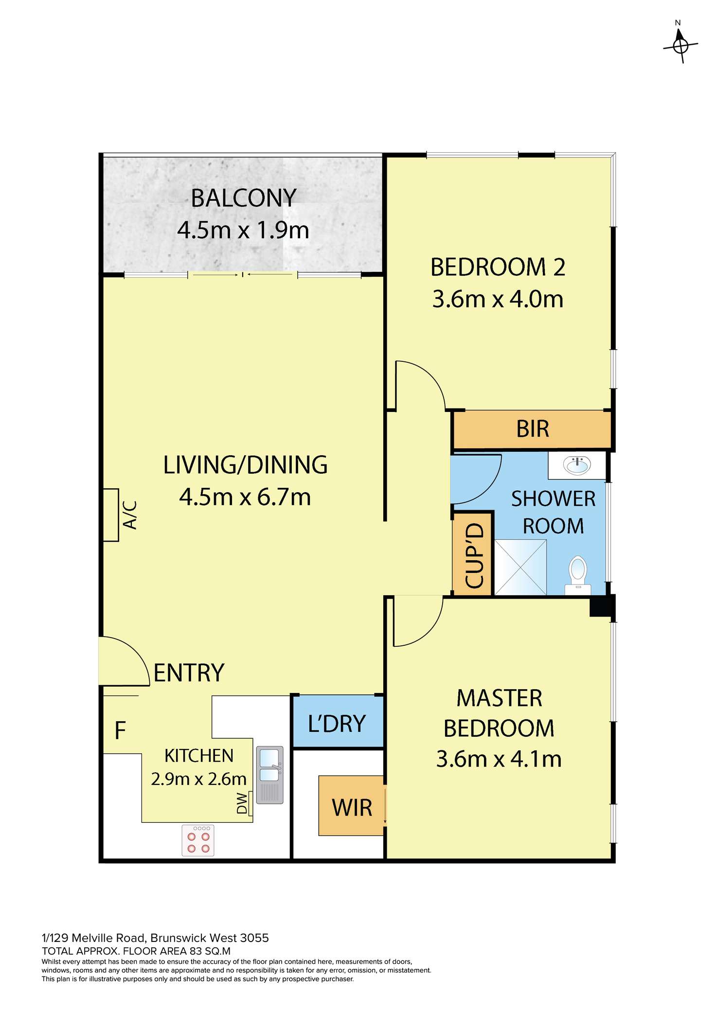 Floorplan of Homely apartment listing, 1/129 Melville Road, Brunswick West VIC 3055