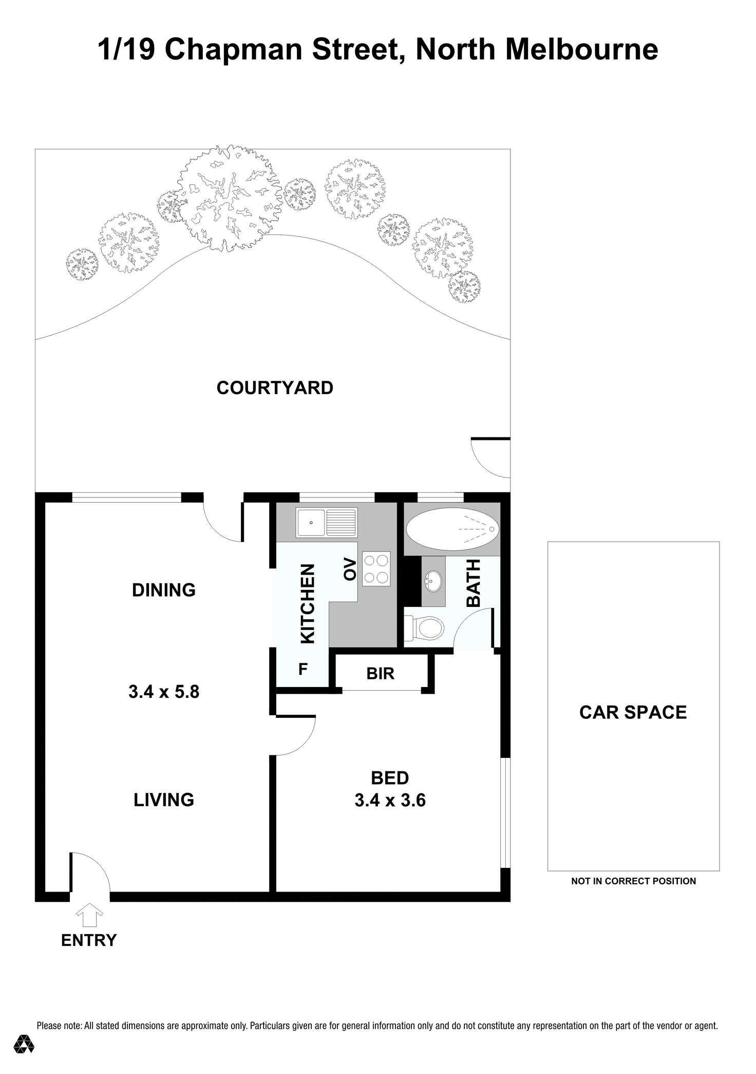 Floorplan of Homely apartment listing, 1/19 Chapman Street, North Melbourne VIC 3051