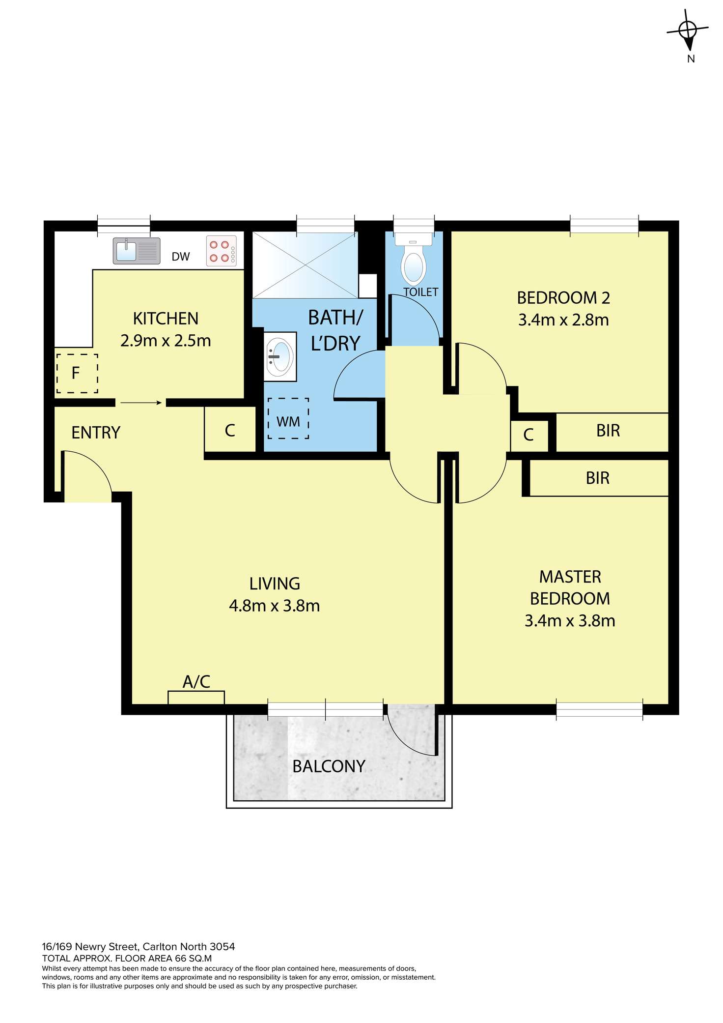 Floorplan of Homely apartment listing, 16/169 Newry Street, Carlton North VIC 3054