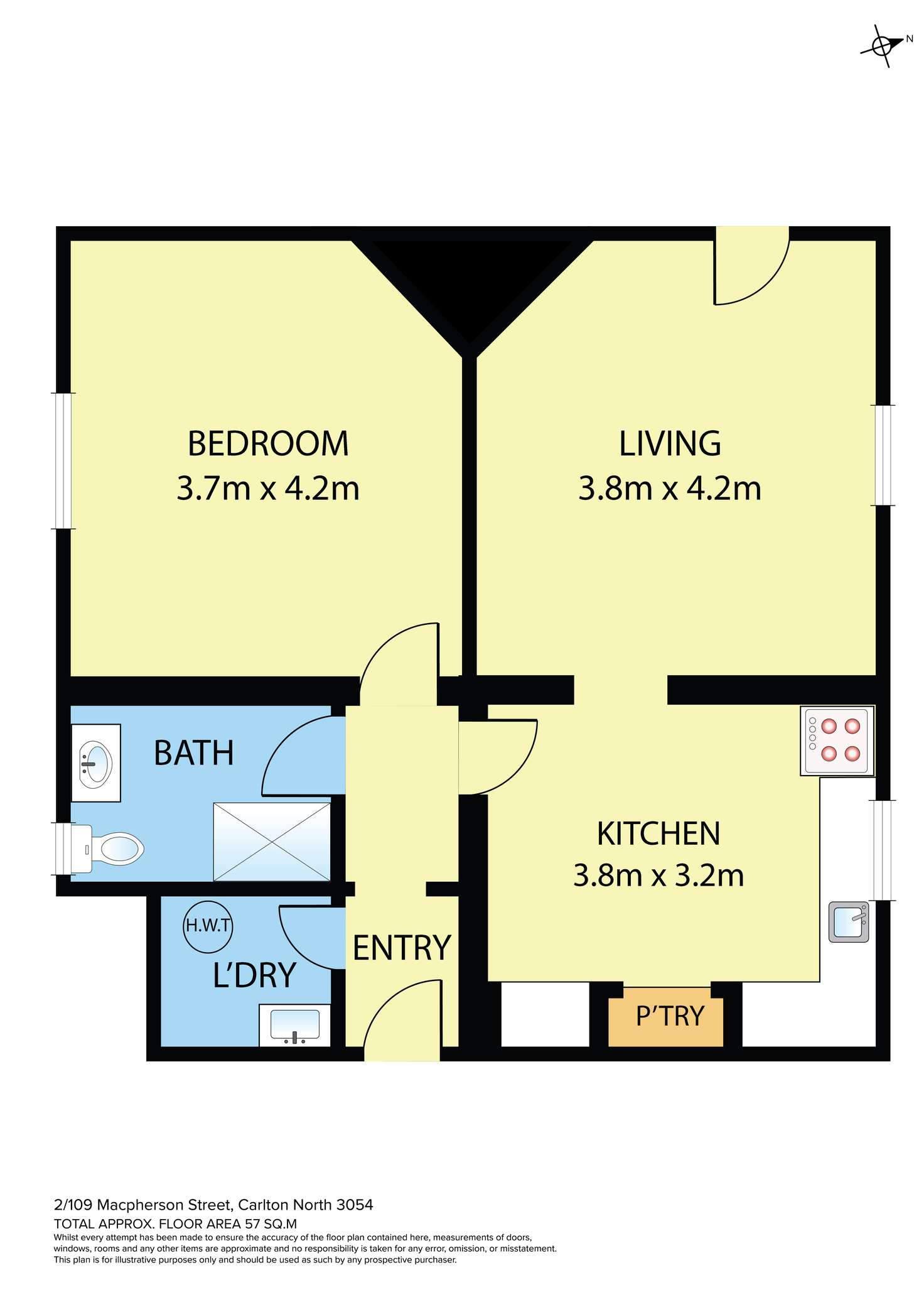 Floorplan of Homely apartment listing, 2/109 Macpherson Street, Carlton North VIC 3054
