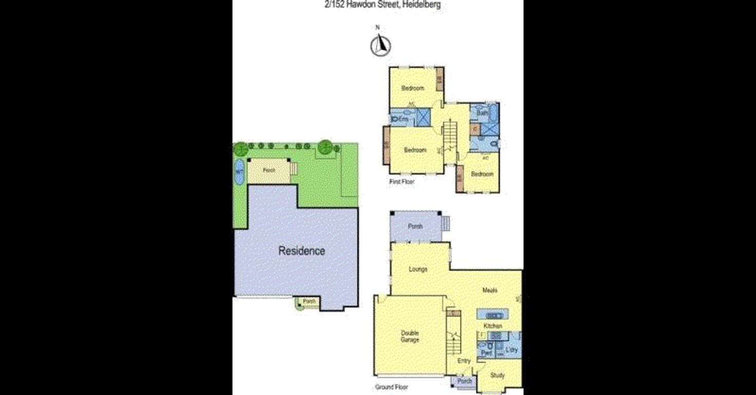 Floorplan of Homely townhouse listing, 2/152 Hawdon Street, Heidelberg VIC 3084