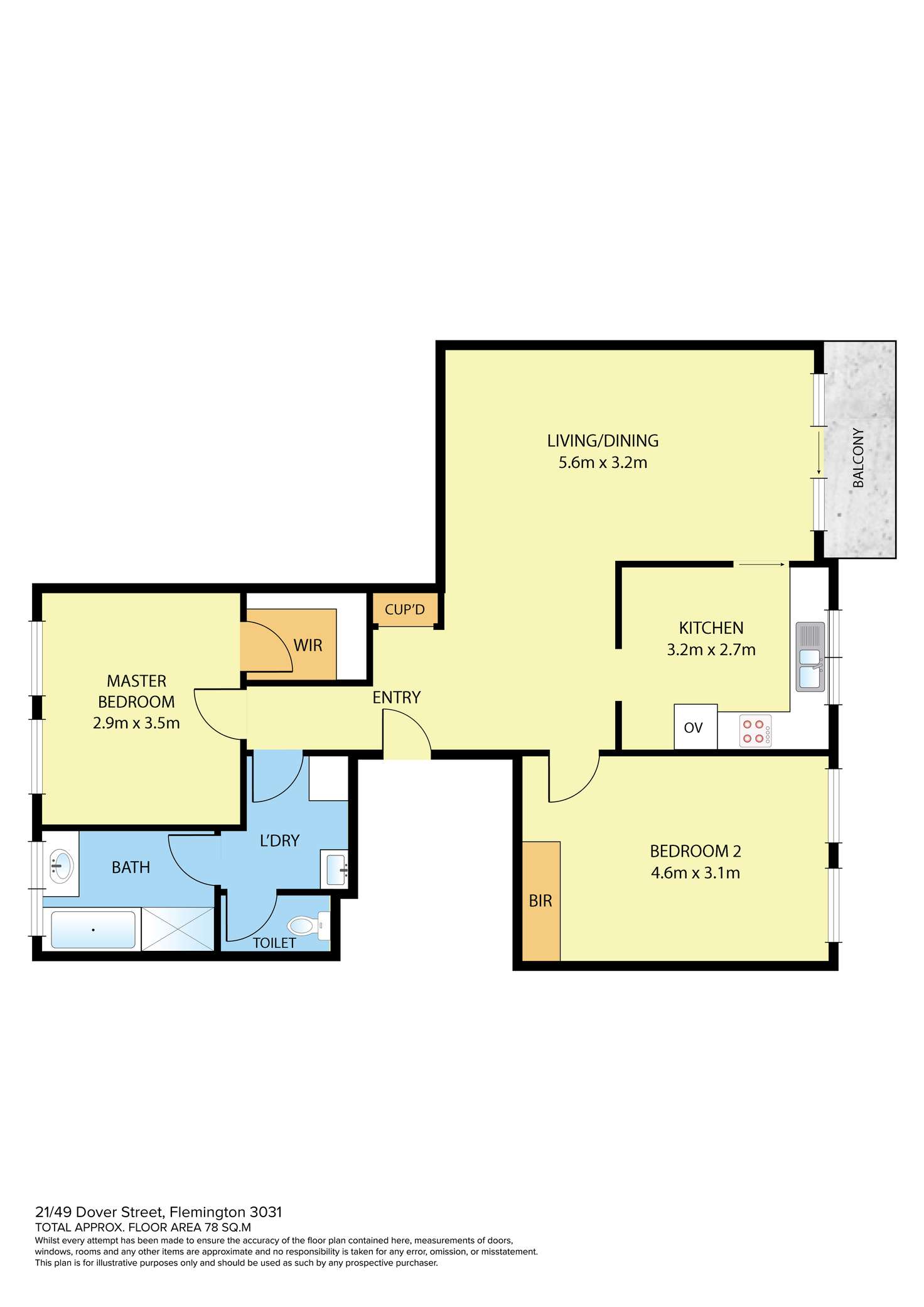 Floorplan of Homely unit listing, 21/49 Dover Street, Flemington VIC 3031