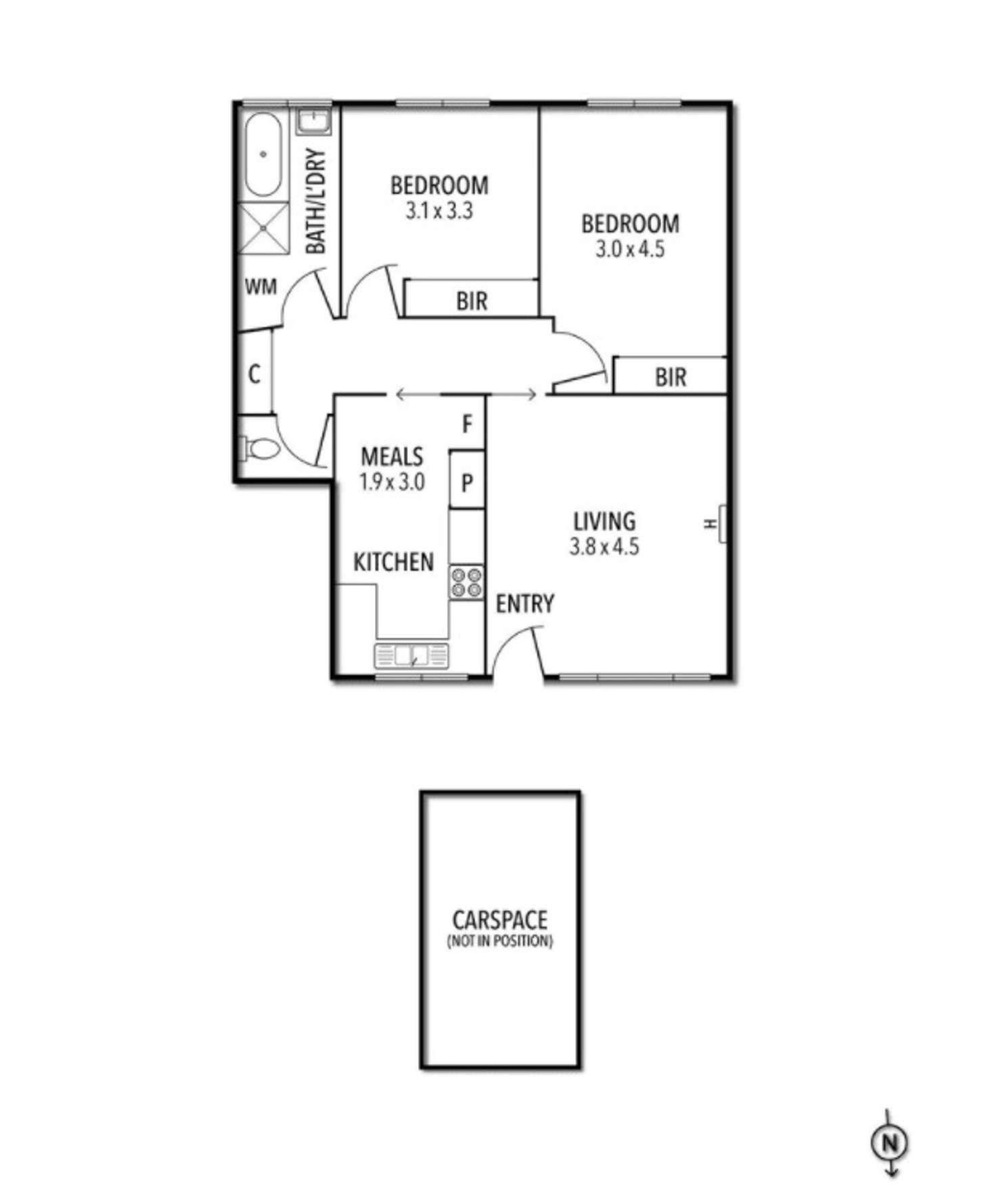 Floorplan of Homely apartment listing, 4/417 Dryburgh Street, North Melbourne VIC 3051