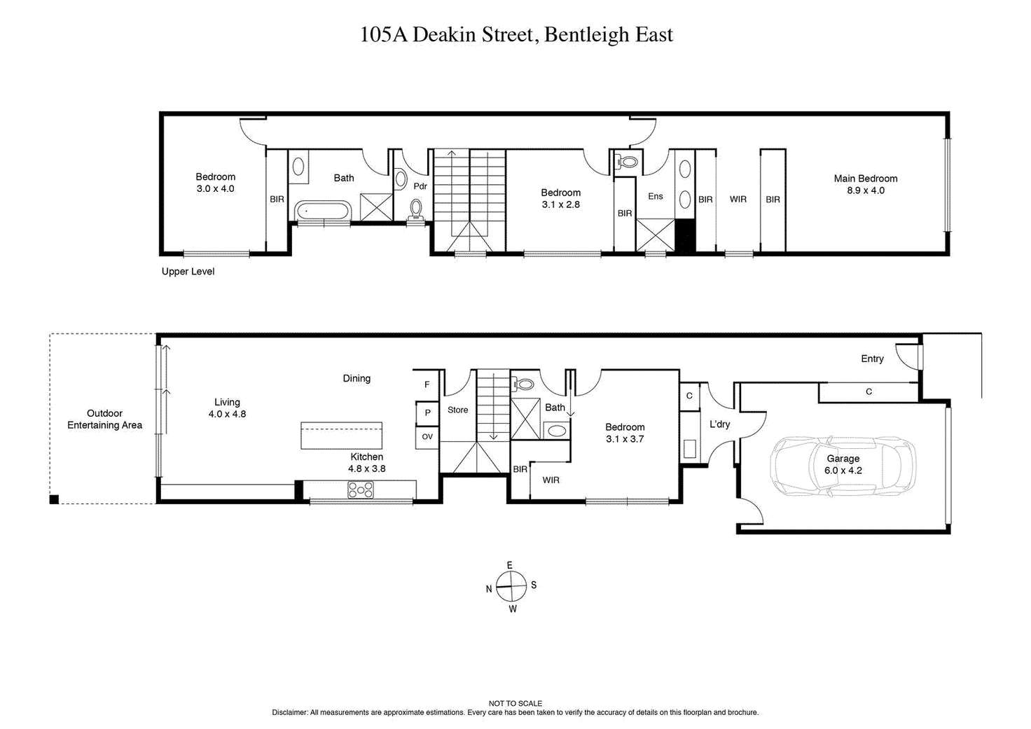 Floorplan of Homely townhouse listing, 105A Deakin Street, Bentleigh East VIC 3165